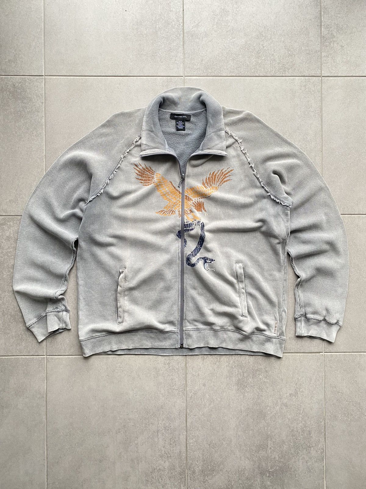 Calvin Klein × Vintage Vintage Y2K Calvin Klein Full Zip Faded Size US XL / EU 56 / 4 - 5 Thumbnail