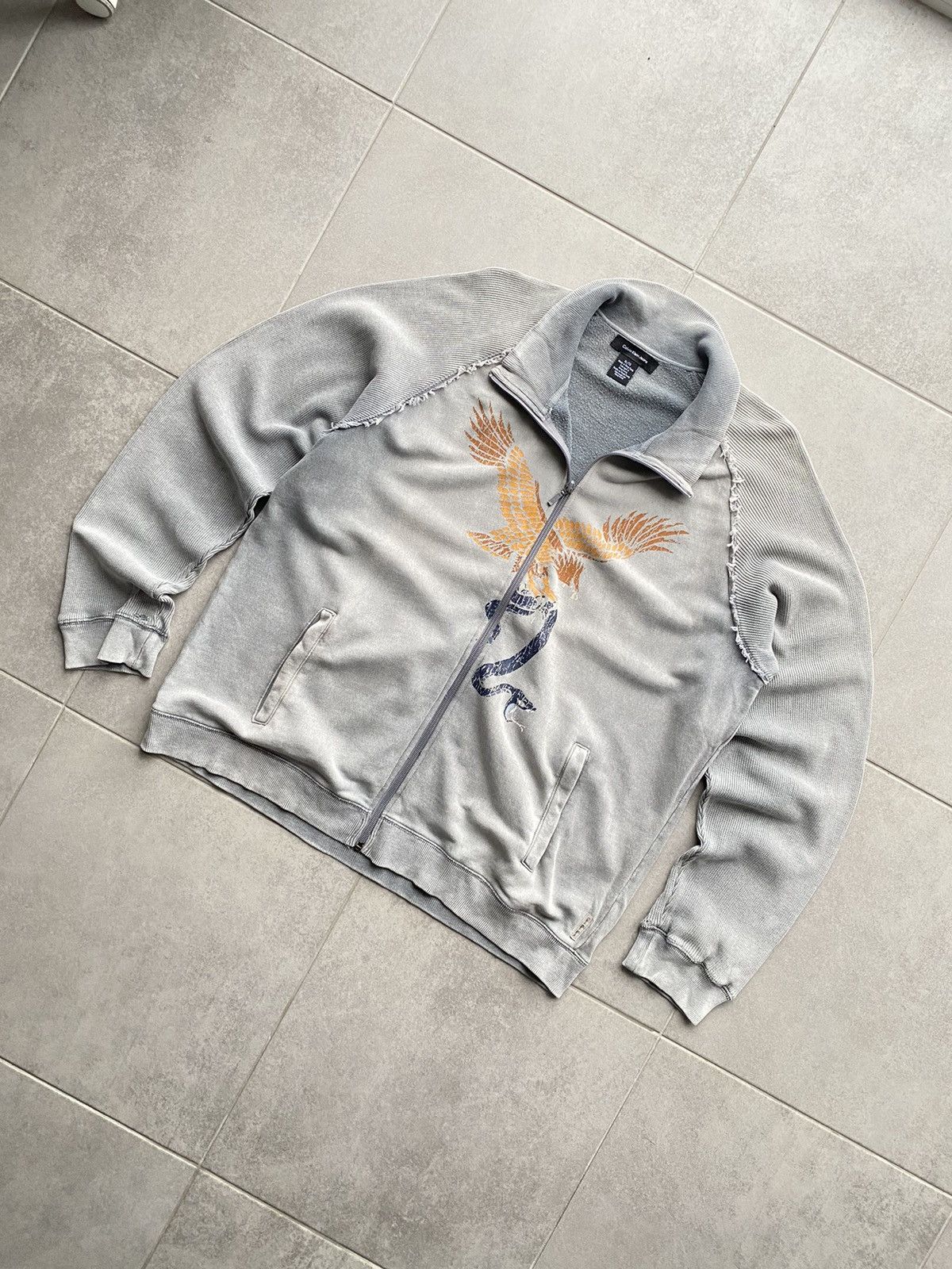 Calvin Klein × Vintage Vintage Y2K Calvin Klein Full Zip Faded Size US XL / EU 56 / 4 - 4 Thumbnail