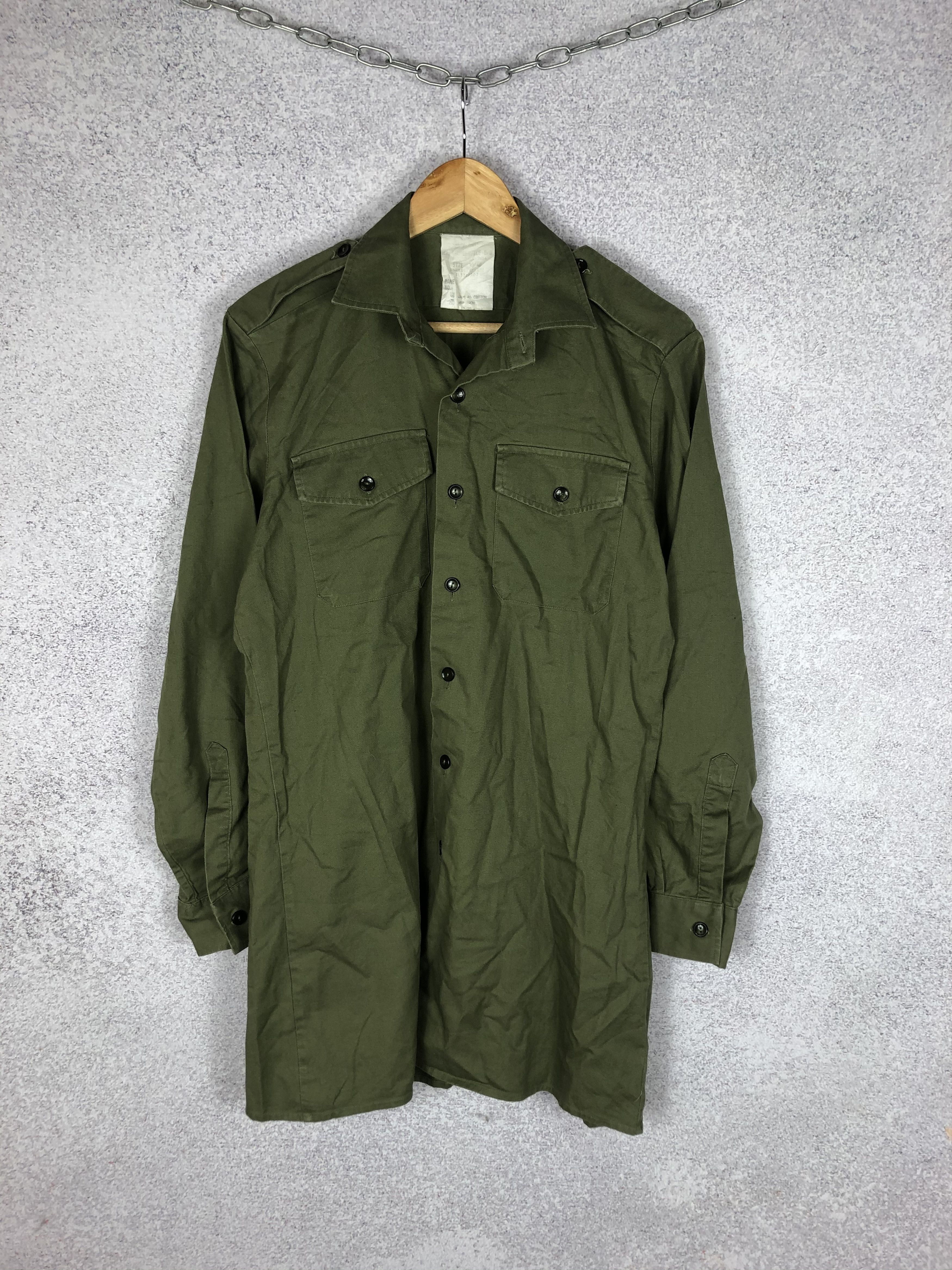Vintage 1970s Military Olive Shirt British Army