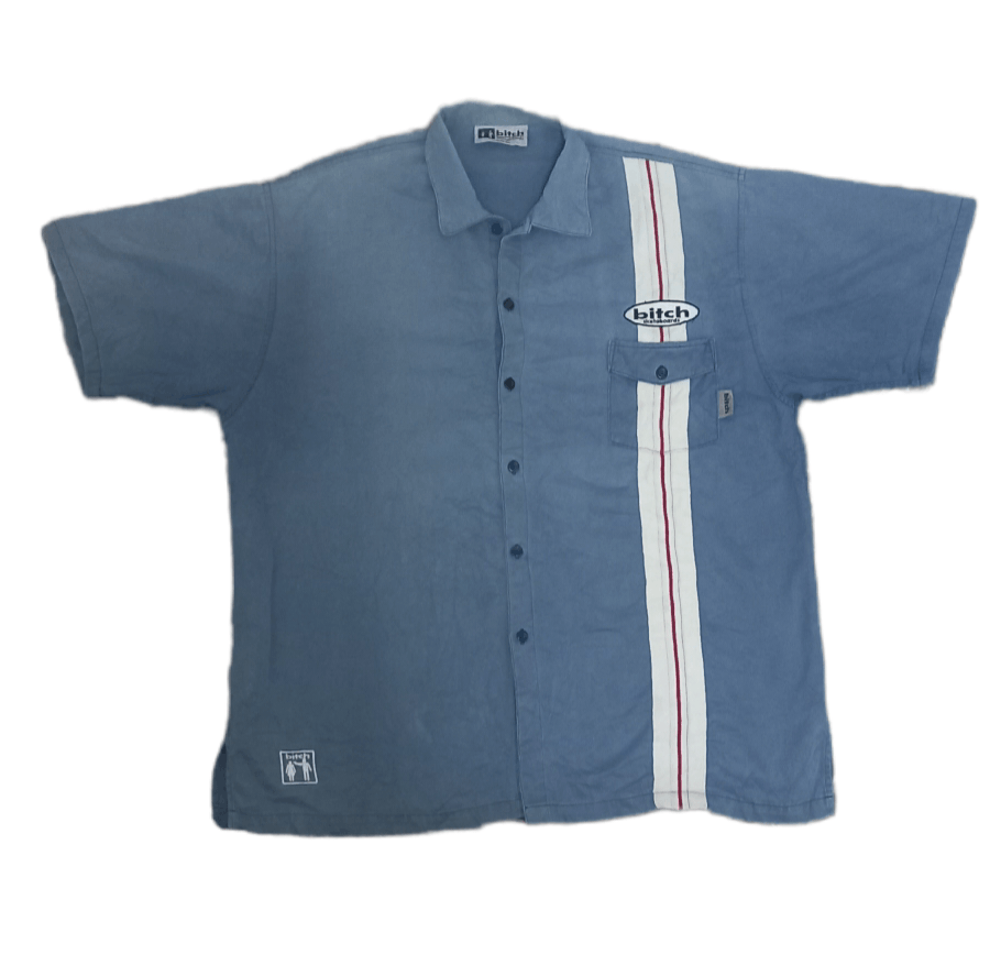 Vintage VINTAGE 90s BITCH SKATEBOARD POCKET BUTTON UP SHORT SLEEVE Size US L / EU 52-54 / 3 - 3 Thumbnail