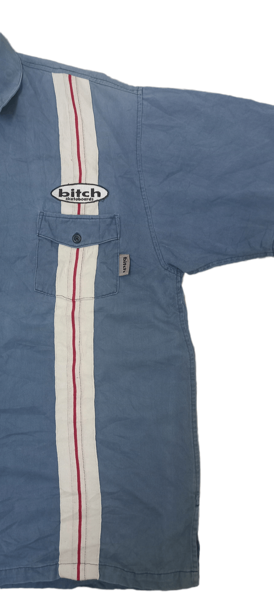 Vintage VINTAGE 90s BITCH SKATEBOARD POCKET BUTTON UP SHORT SLEEVE Size US L / EU 52-54 / 3 - 1 Thumbnail