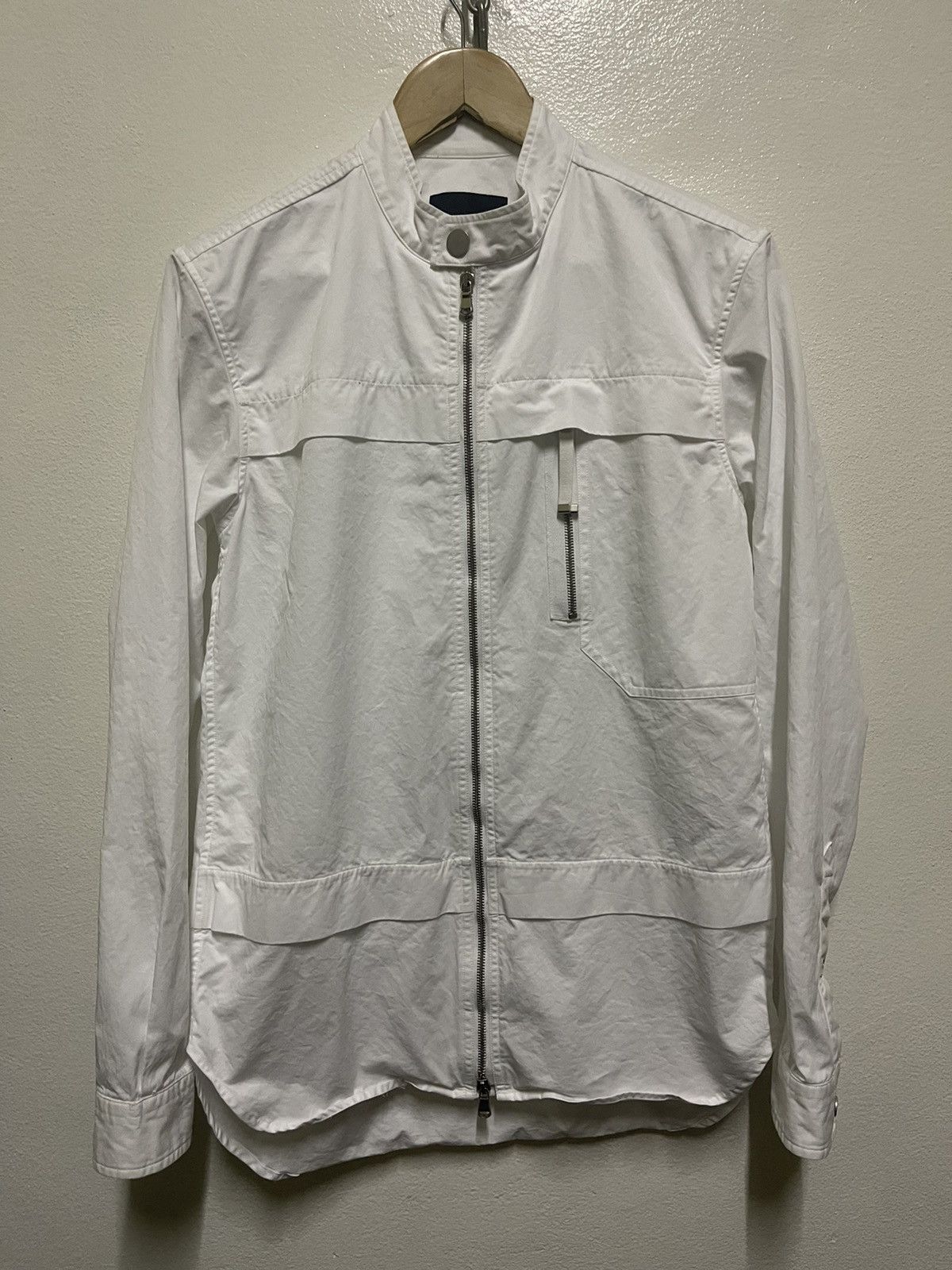 image of Diesel Black Gold Zipper Long Sleeve Shirt in White, Men's (Size Small)