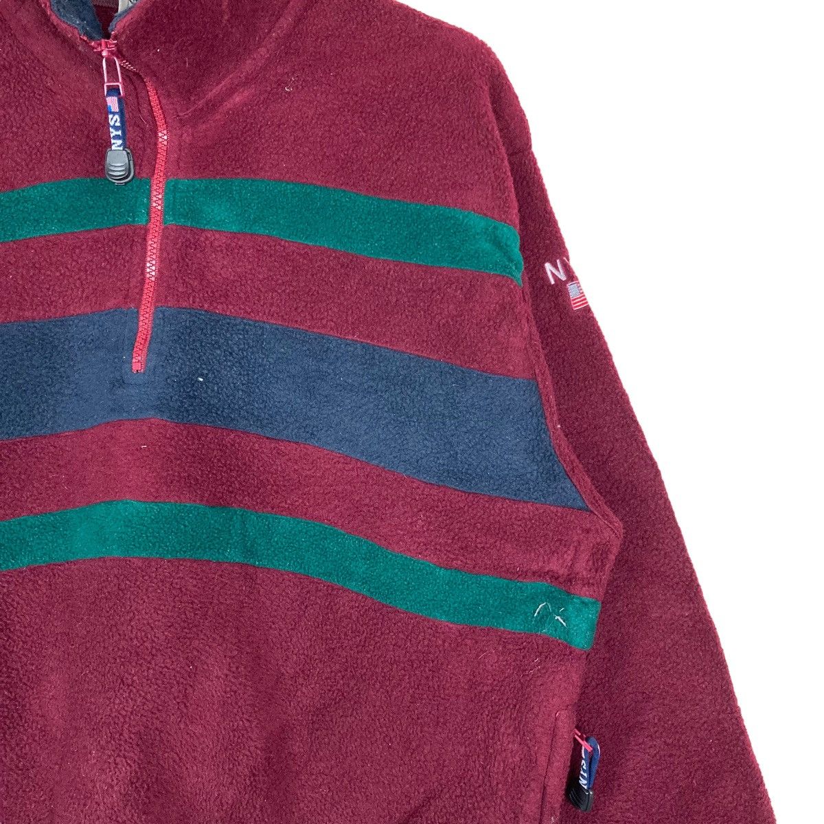 Vintage Vintage New Yorker Quarter Zip Stripes Pullover Jumper Sherp Size US M / EU 48-50 / 2 - 3 Thumbnail