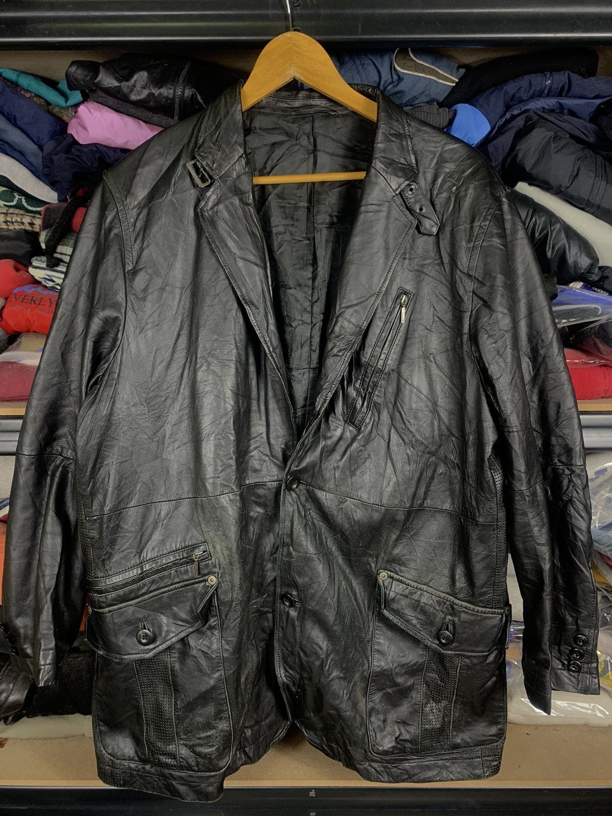Japanese Brand Vintage Garbasus Angelo Sheepskin Leather Jacket Size US XL / EU 56 / 4 - 1 Thumbnail