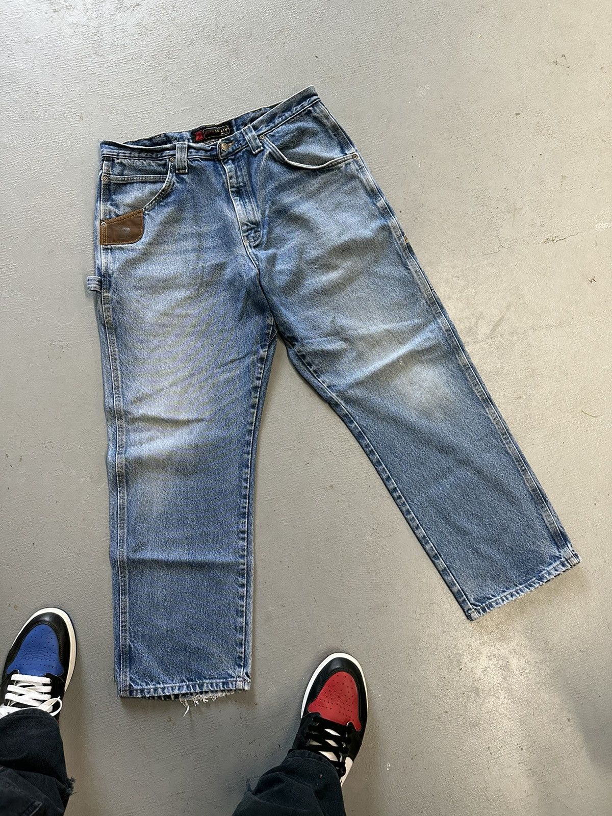 Y2K Wrangler Riggs Durashield Faded Denim Jeans Size 35x30