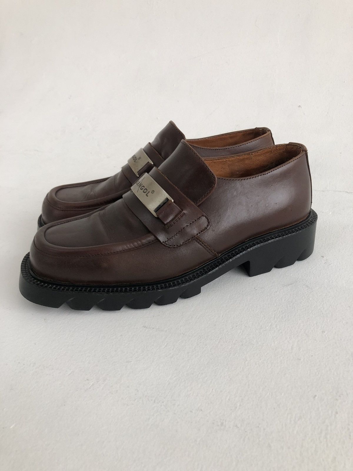 20471120 Vintage Kangol brushed leather loafers slip on dead stock Size US 10 / EU 43 - 2 Thumbnail