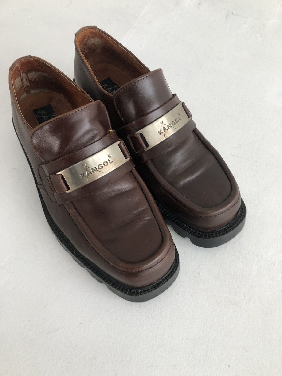 20471120 Vintage Kangol brushed leather loafers slip on dead stock Size US 10 / EU 43 - 6 Thumbnail