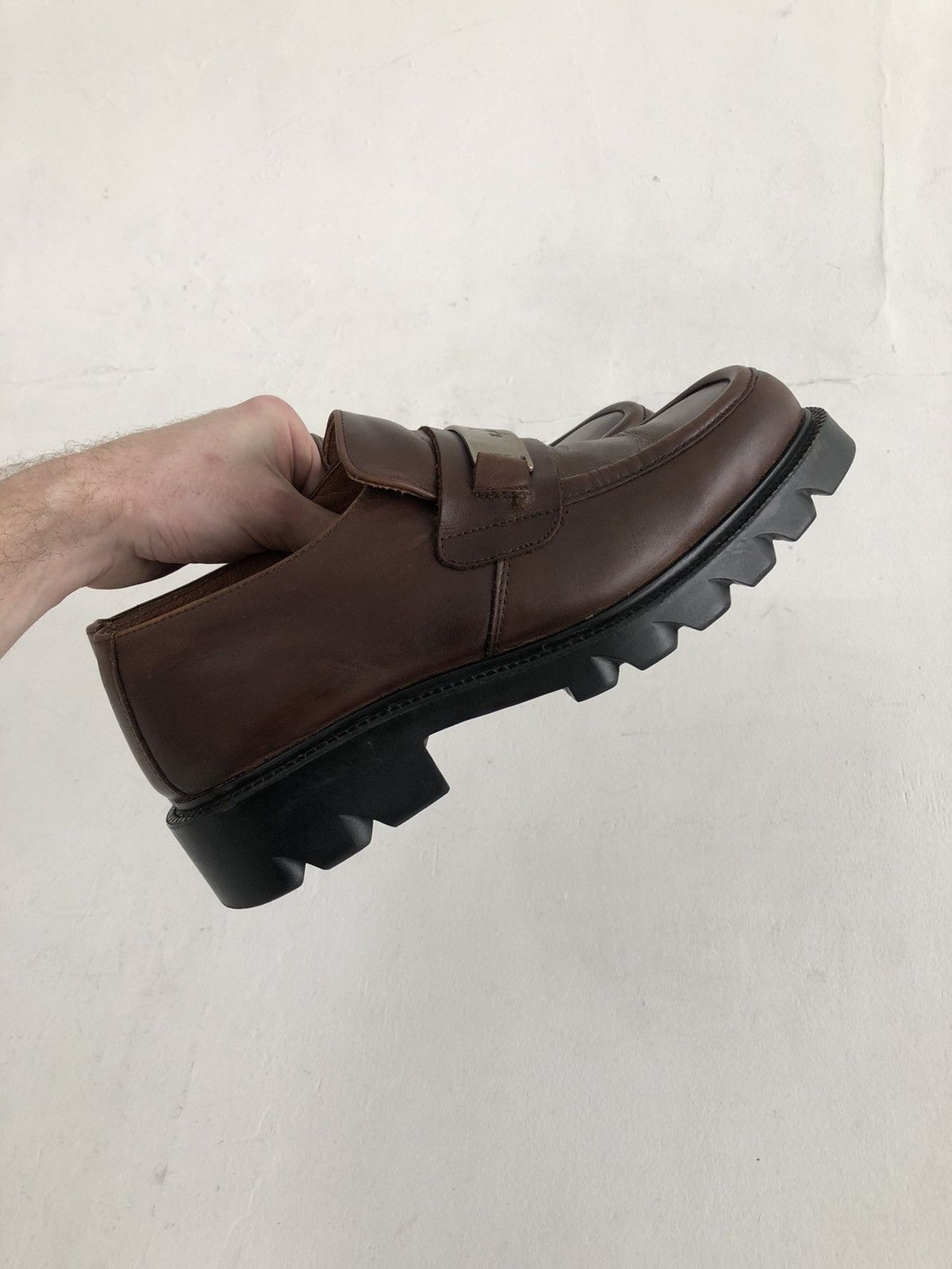 20471120 Vintage Kangol brushed leather loafers slip on dead stock Size US 10 / EU 43 - 4 Thumbnail