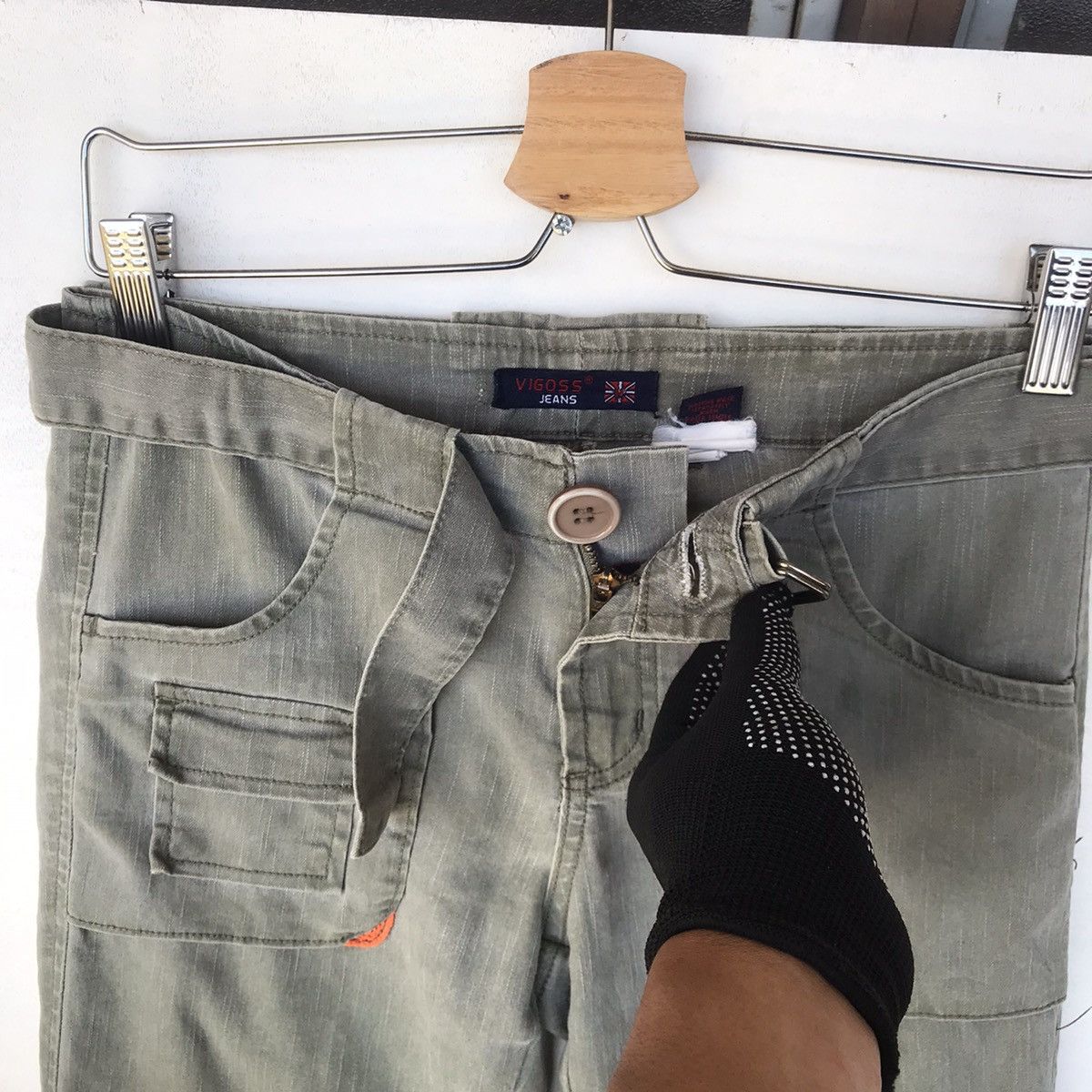 Japanese Brand Vigoss 8pockets BELTED LACE-UP multipocket cargo slimfit Size US 27 - 8 Thumbnail