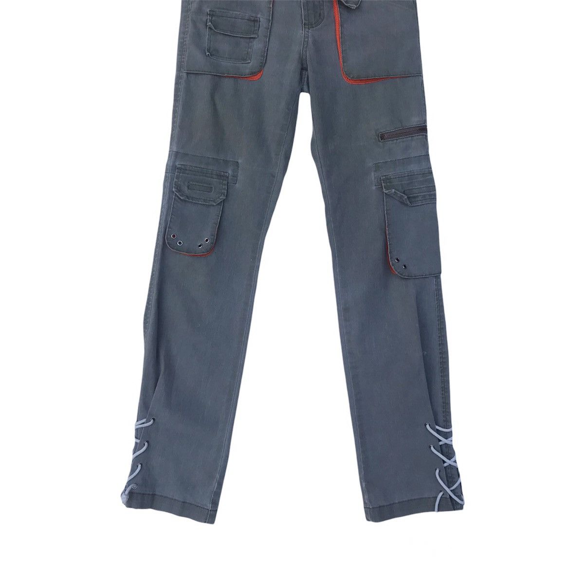 Japanese Brand Vigoss 8pockets BELTED LACE-UP multipocket cargo slimfit Size US 27 - 2 Thumbnail