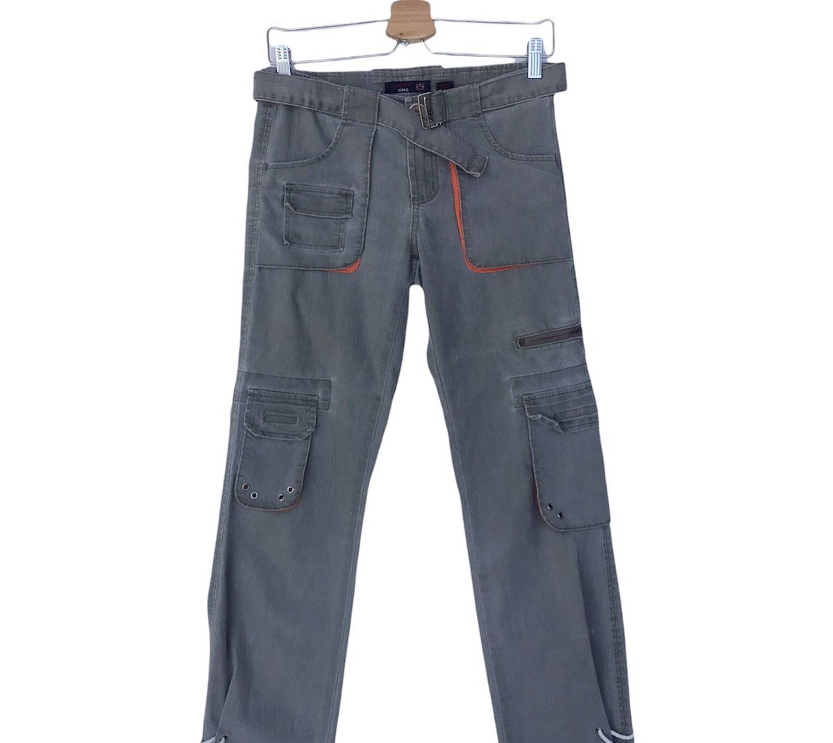 Japanese Brand Vigoss 8pockets BELTED LACE-UP multipocket cargo slimfit Size US 27 - 3 Thumbnail