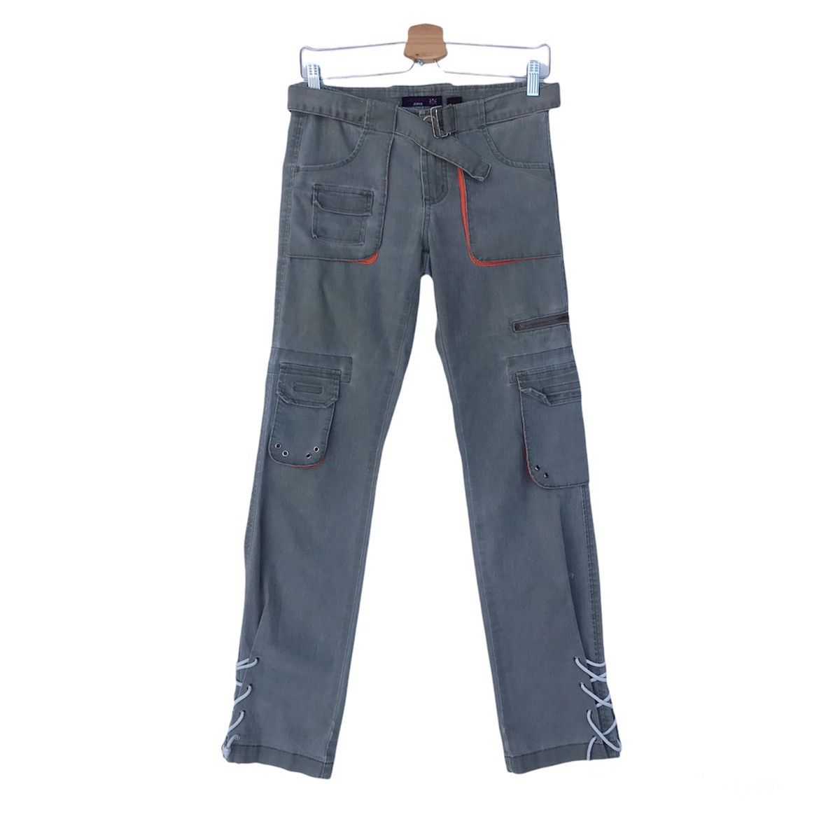 Vigoss 8pockets BELTED LACE-UP multipocket cargo slimfit