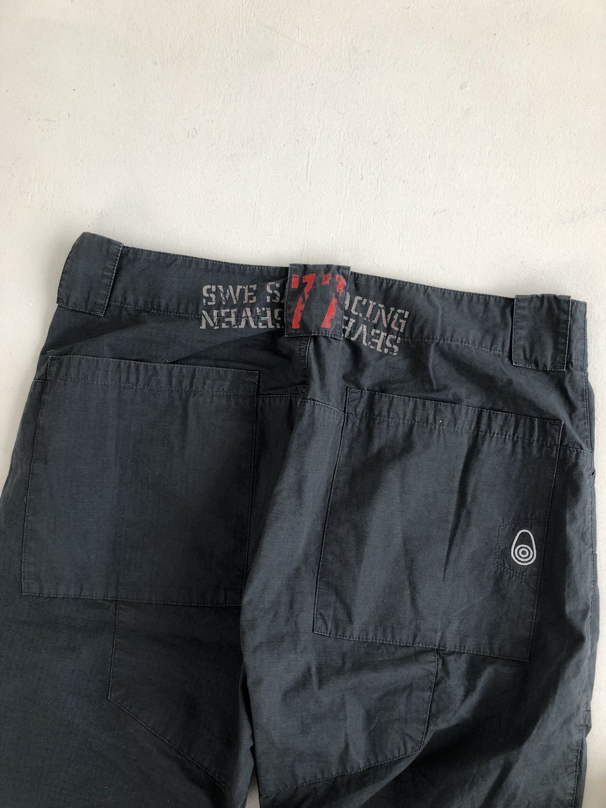 Japanese Brand Vintage wide leg baggy cropped pants trousers Y2K Navy blue Size US 34 / EU 50 - 6 Thumbnail
