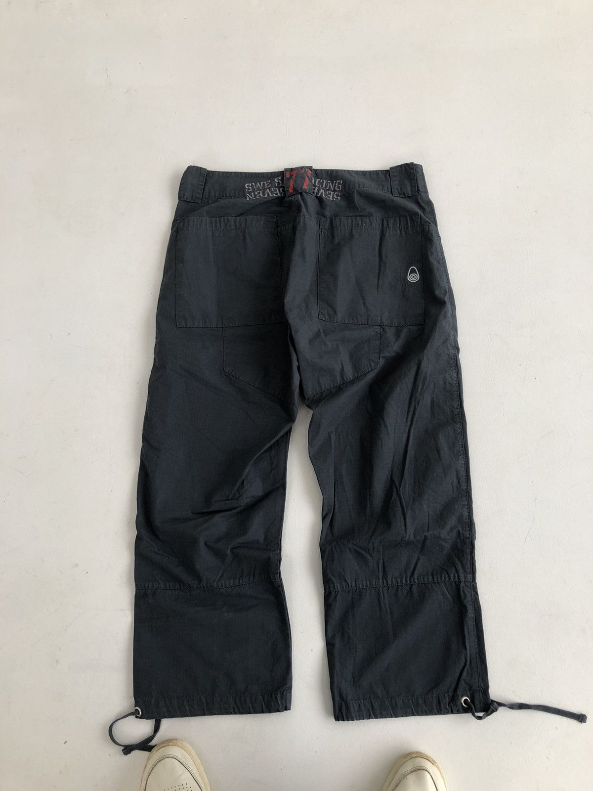 Japanese Brand Vintage wide leg baggy cropped pants trousers Y2K Navy blue Size US 34 / EU 50 - 1 Thumbnail