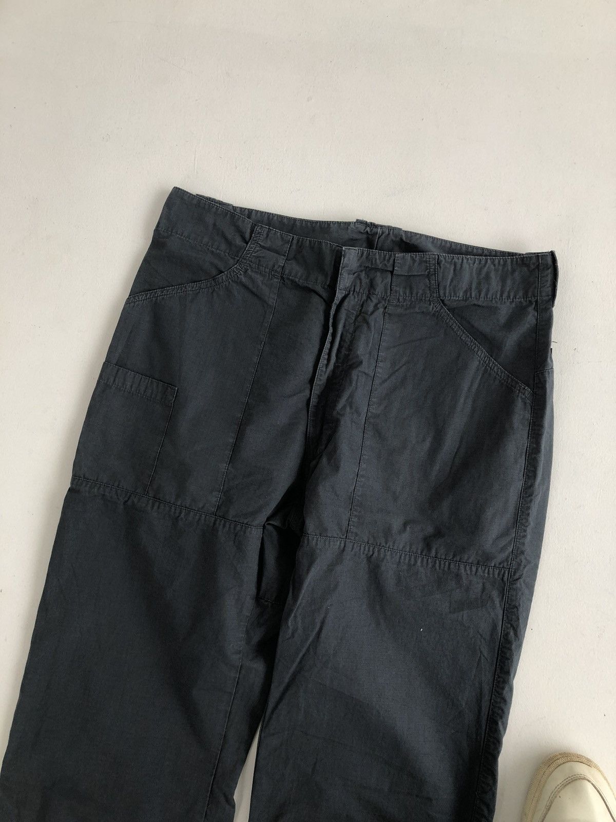 Japanese Brand Vintage wide leg baggy cropped pants trousers Y2K Navy blue Size US 34 / EU 50 - 4 Thumbnail