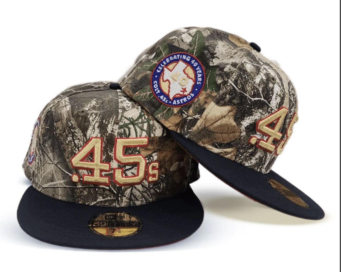 Hat Club × MyFitteds × New Era 7 1/4 Real Tree Colt 45s Houston Astros Exclusive Fitted Hat Size ONE SIZE - 7 Thumbnail