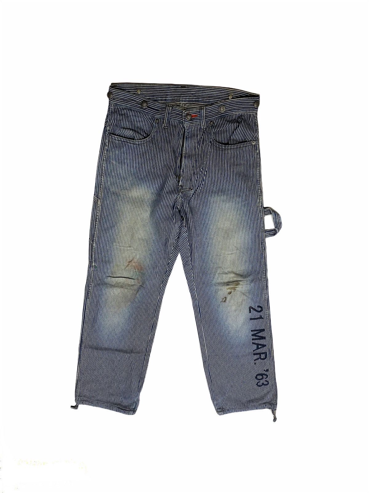 Hysteric Glamour × Japanese Brand × PPFM 💥delete today💥PPFM ”21 MAR ‘63 Stripe Worker Pants Size US 29 - 1 Thumbnail