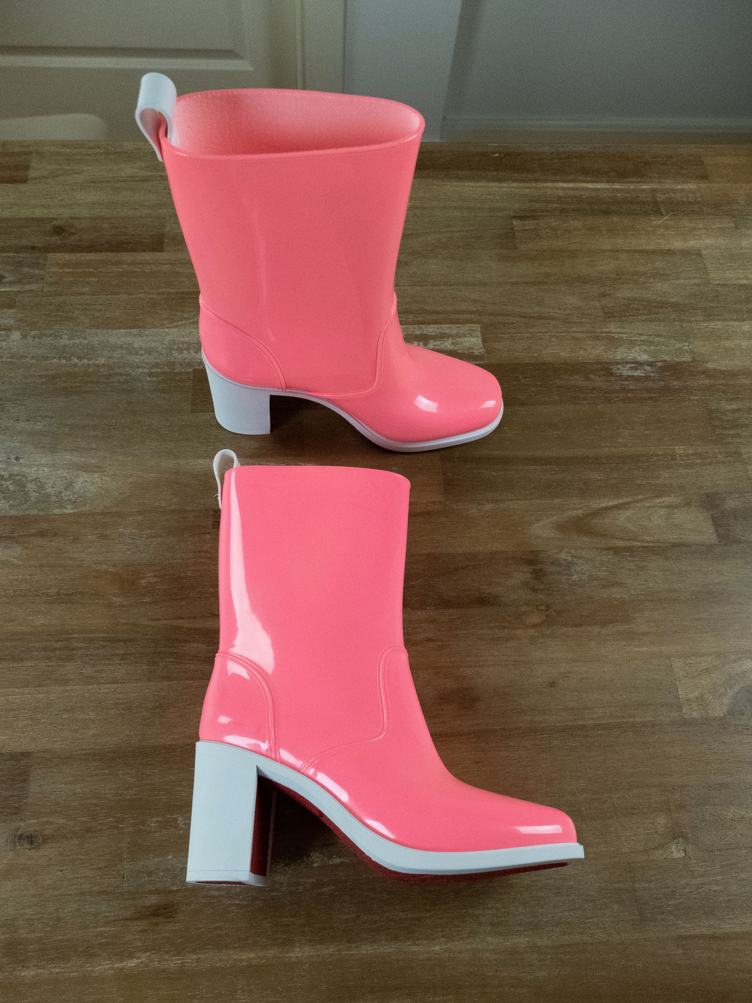Christian Louboutin CHRISTIAN LOUBOUTIN Loubirain 70 pink PVC rain boots 8 38 Size US 8 / IT 38 - 4 Thumbnail