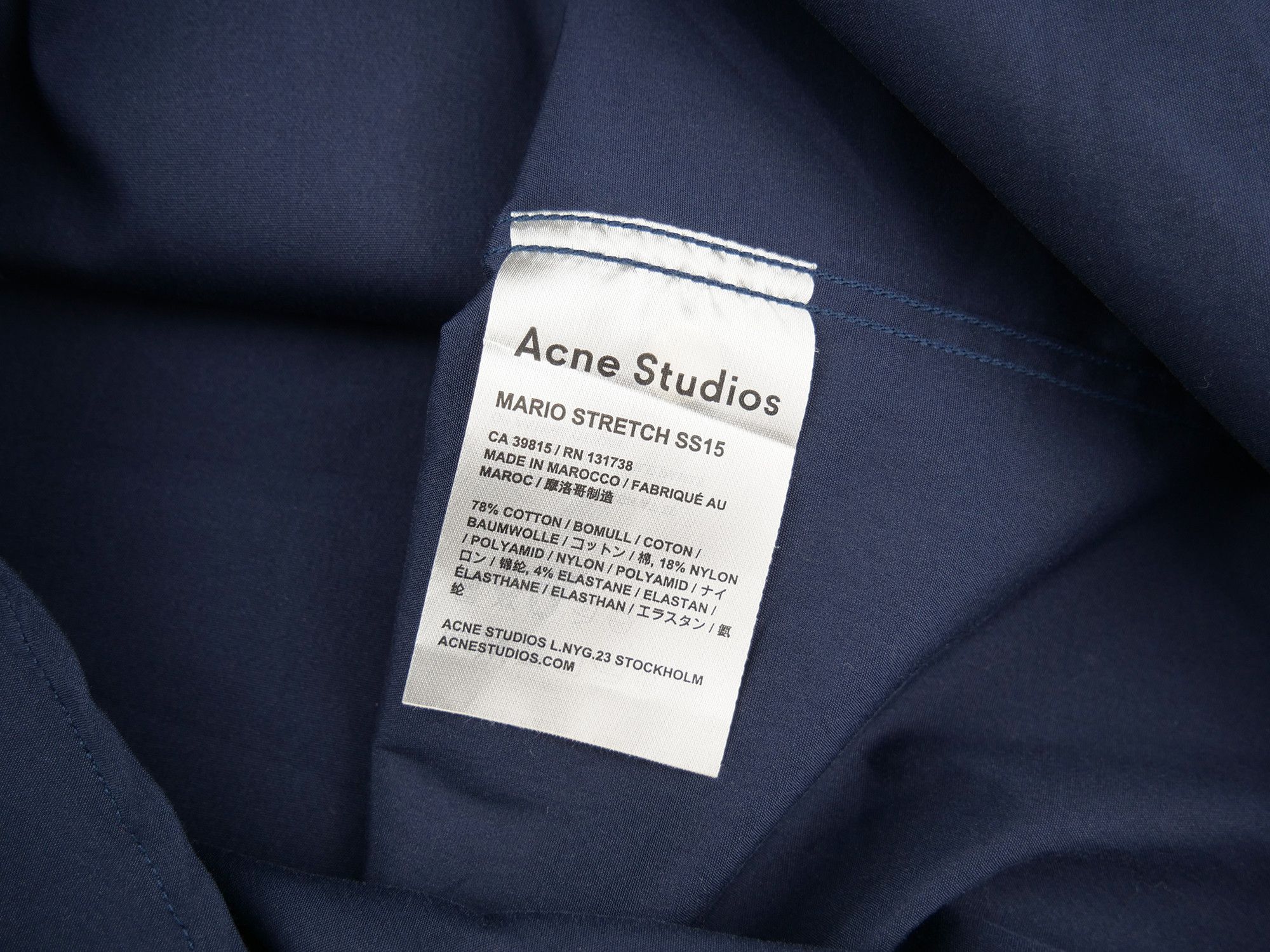Acne Studios Acne Studios Mario Stretch SS15 shirt Size US M / EU 48-50 / 2 - 6 Thumbnail
