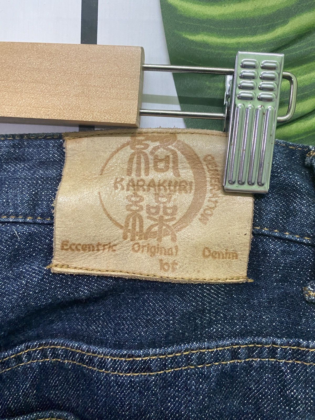 Japanese Brand Vintage KARAKURI TAMASHI MULTI POCKET EMBROIDERED DENIM PANT Size US 35 - 10 Thumbnail
