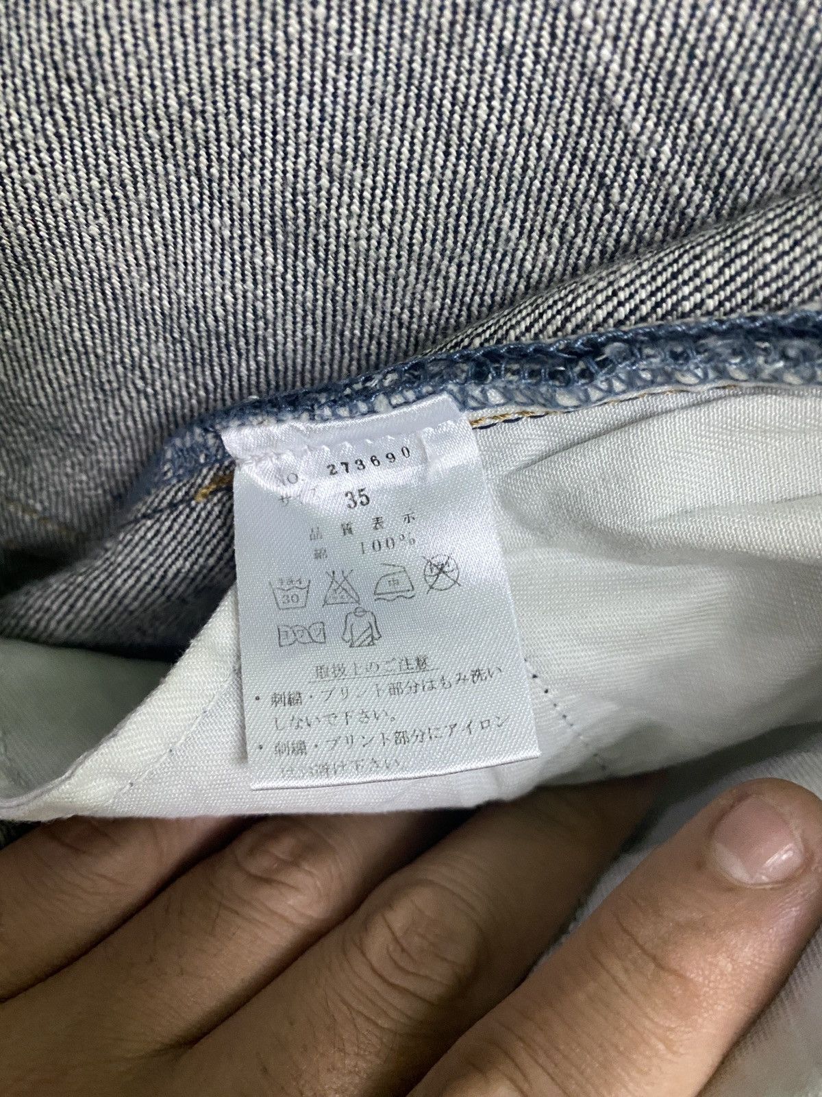 Japanese Brand Vintage KARAKURI TAMASHI MULTI POCKET EMBROIDERED DENIM PANT Size US 35 - 17 Thumbnail