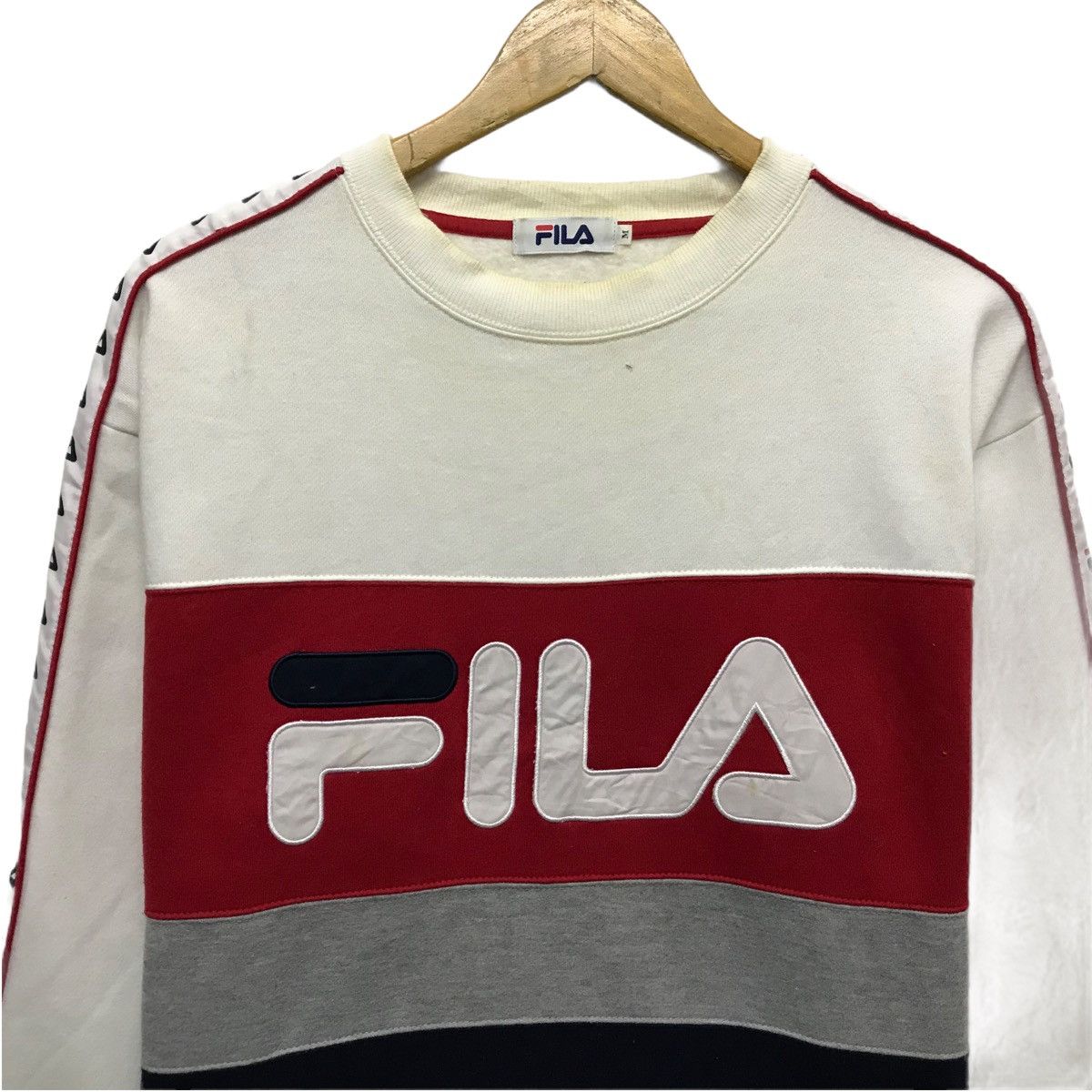 Fila × Vintage Vintage Fila Sweatshirt Fila Side Tape Jumper Fila Pullover Size US M / EU 48-50 / 2 - 3 Thumbnail