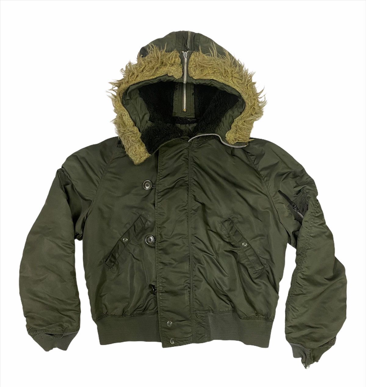 Alpha Industries Vintage Alpha Industries Flying Man Bomber Fur Hoodie Jacket Size US L / EU 52-54 / 3 - 2 Thumbnail