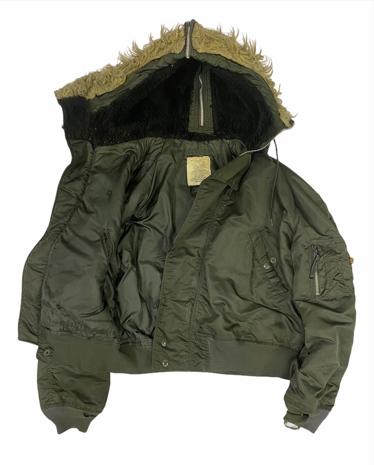 Alpha Industries Vintage Alpha Industries Flying Man Bomber Fur Hoodie Jacket Size US L / EU 52-54 / 3 - 1 Thumbnail