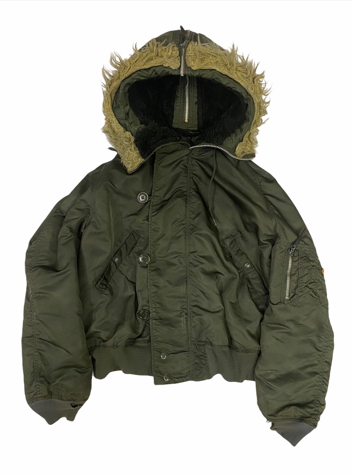 Alpha Industries Vintage Alpha Industries Flying Man Bomber Fur Hoodie Jacket Size US L / EU 52-54 / 3 - 3 Thumbnail