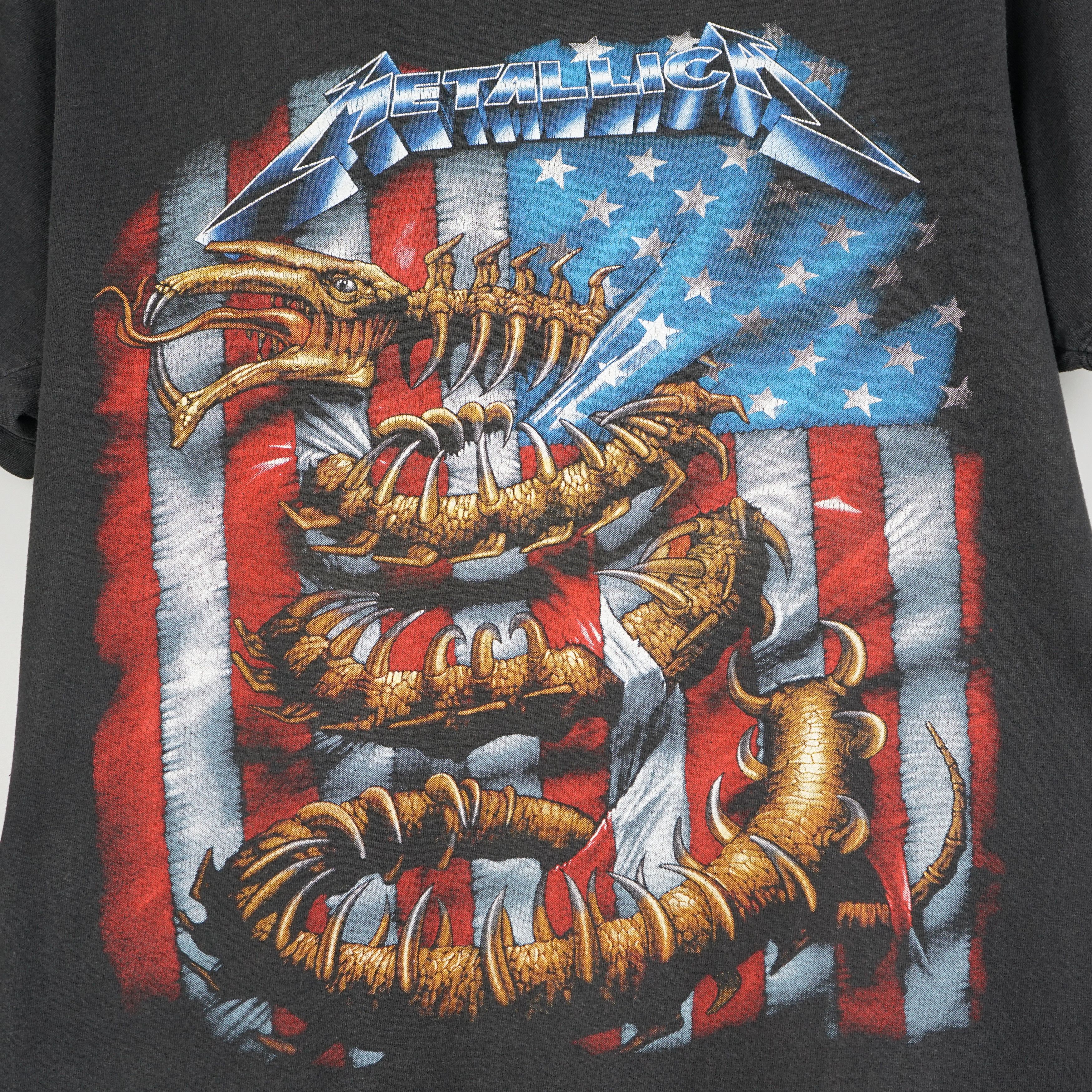Band Tees × Vintage 1990s Metallica t-shirt American Flag Size US M / EU 48-50 / 2 - 2 Thumbnail