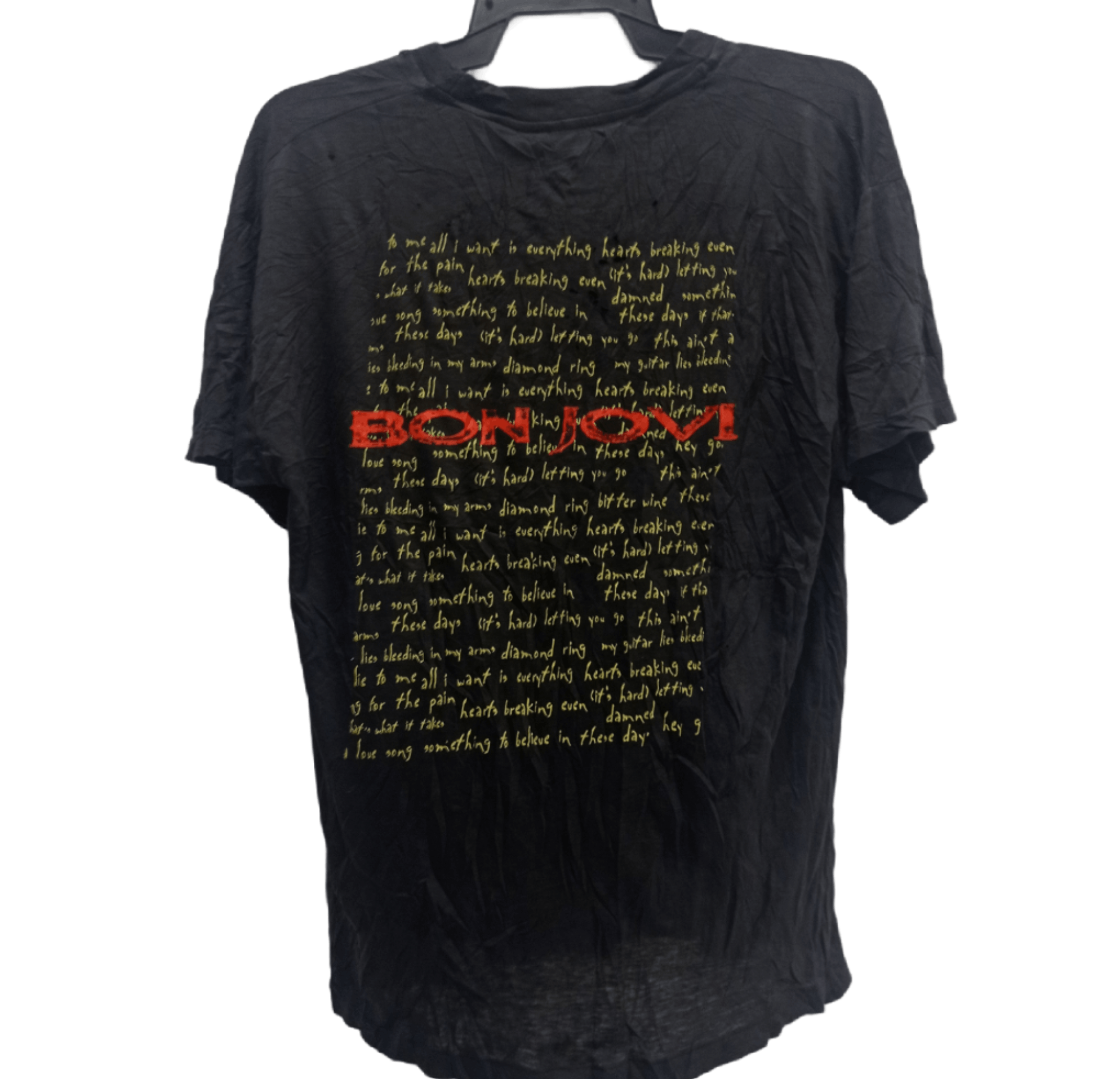Band Tees × Bon Jovi × Vintage VINTAGE 90s FADED THRASHED BONJOVI JAPAN TOUR Size US M / EU 48-50 / 2 - 2 Thumbnail