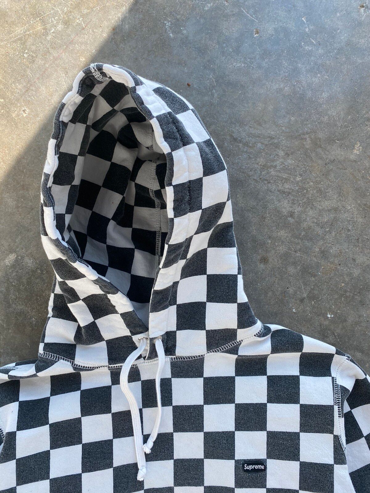Supreme Supreme Checkered Mini Box Logo Hoodie Black White Medium ❄️ |  Grailed