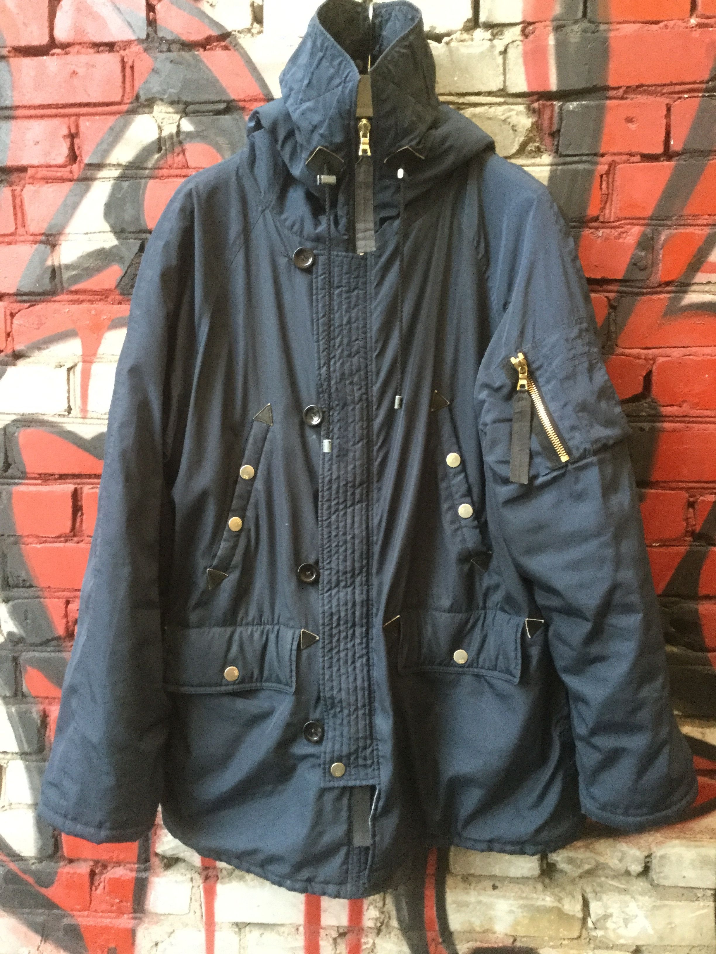 Denis Simachev Oversized dark blue parka. Like Raf Simons or Rick Owens Size US M / EU 48-50 / 2 - 4 Thumbnail