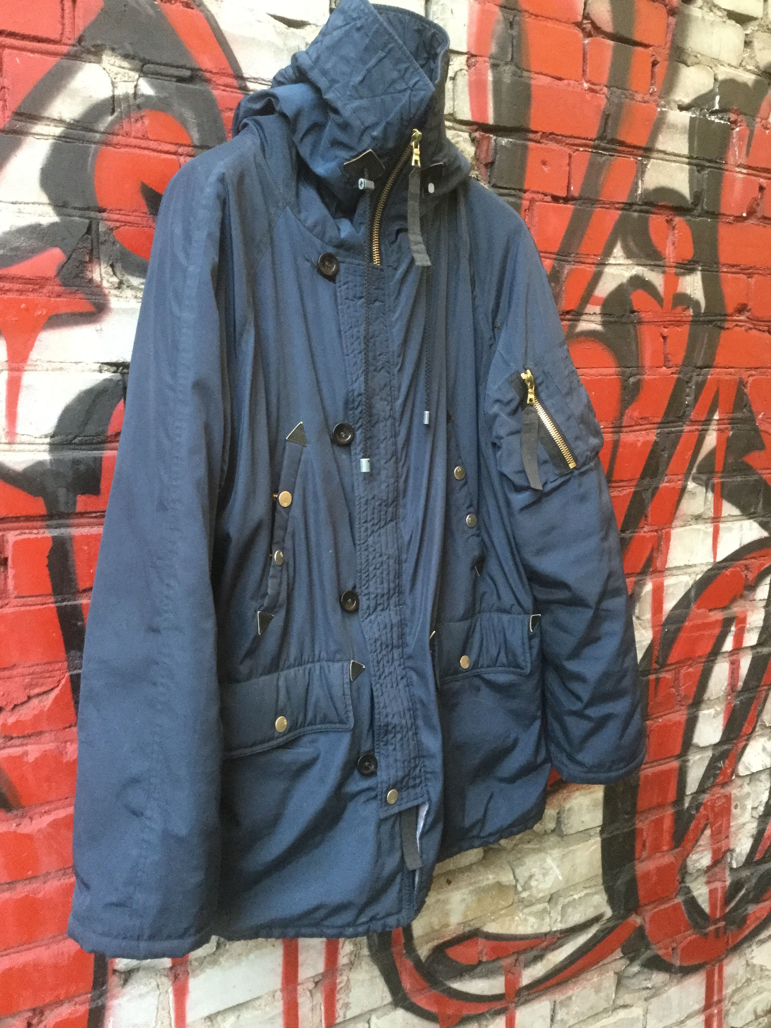 Denis Simachev Oversized dark blue parka. Like Raf Simons or Rick Owens Size US M / EU 48-50 / 2 - 5 Thumbnail