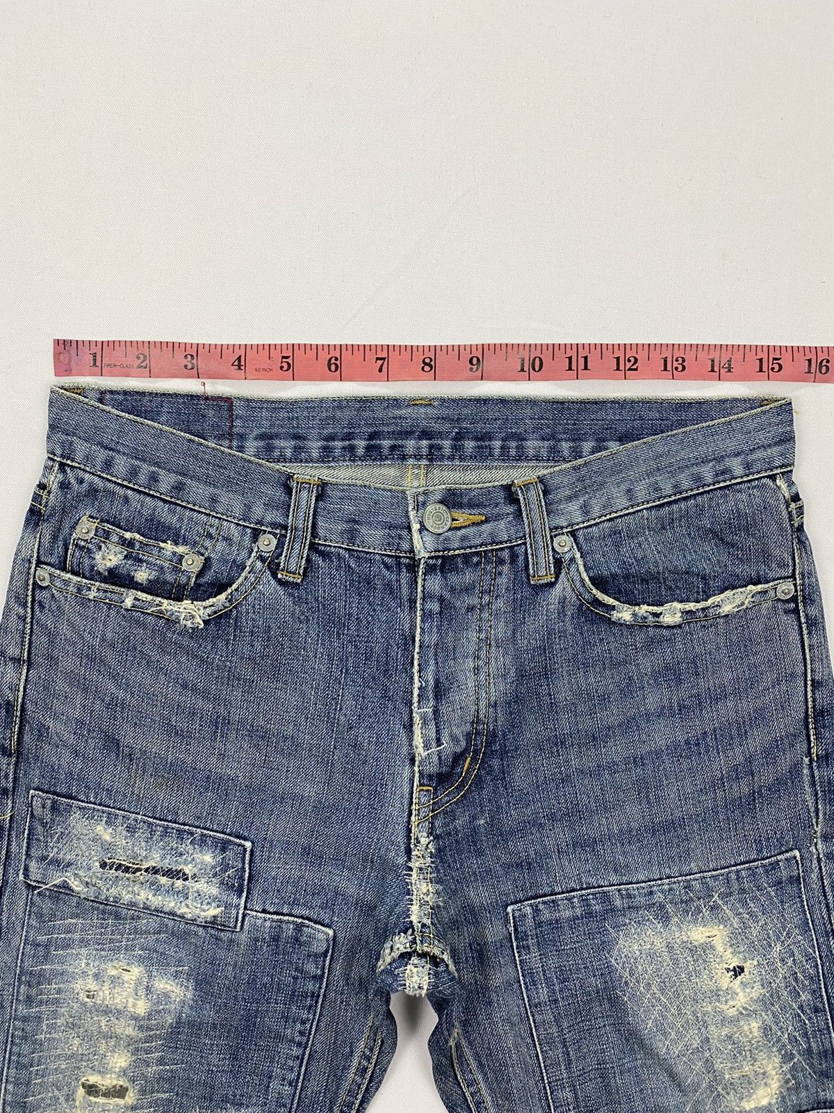 Hysteric Glamour Hysteric Glamour Distressed Patchwork Denim Size US 30 / EU 46 - 13 Thumbnail