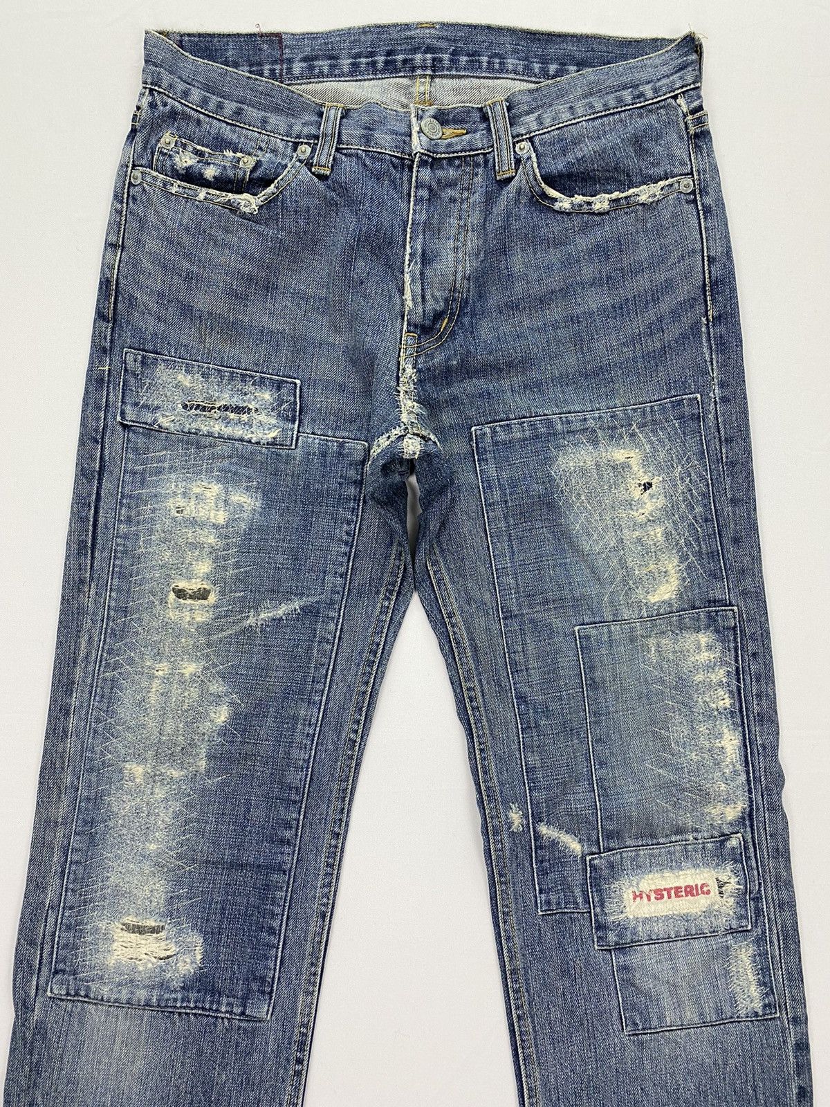 Hysteric Glamour Hysteric Glamour Distressed Patchwork Denim Size US 30 / EU 46 - 3 Thumbnail