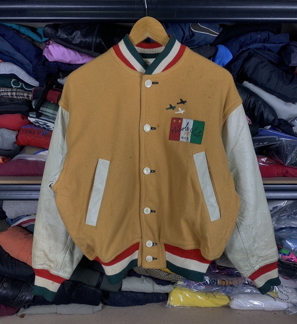 Japanese Brand Vintage Nicole Club Mohair Sleeve Leather Varsity Jacket Size US M / EU 48-50 / 2 - 2 Thumbnail
