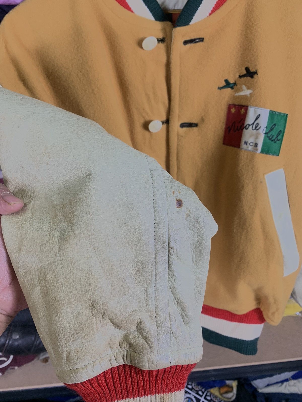 Japanese Brand Vintage Nicole Club Mohair Sleeve Leather Varsity Jacket Size US M / EU 48-50 / 2 - 6 Thumbnail