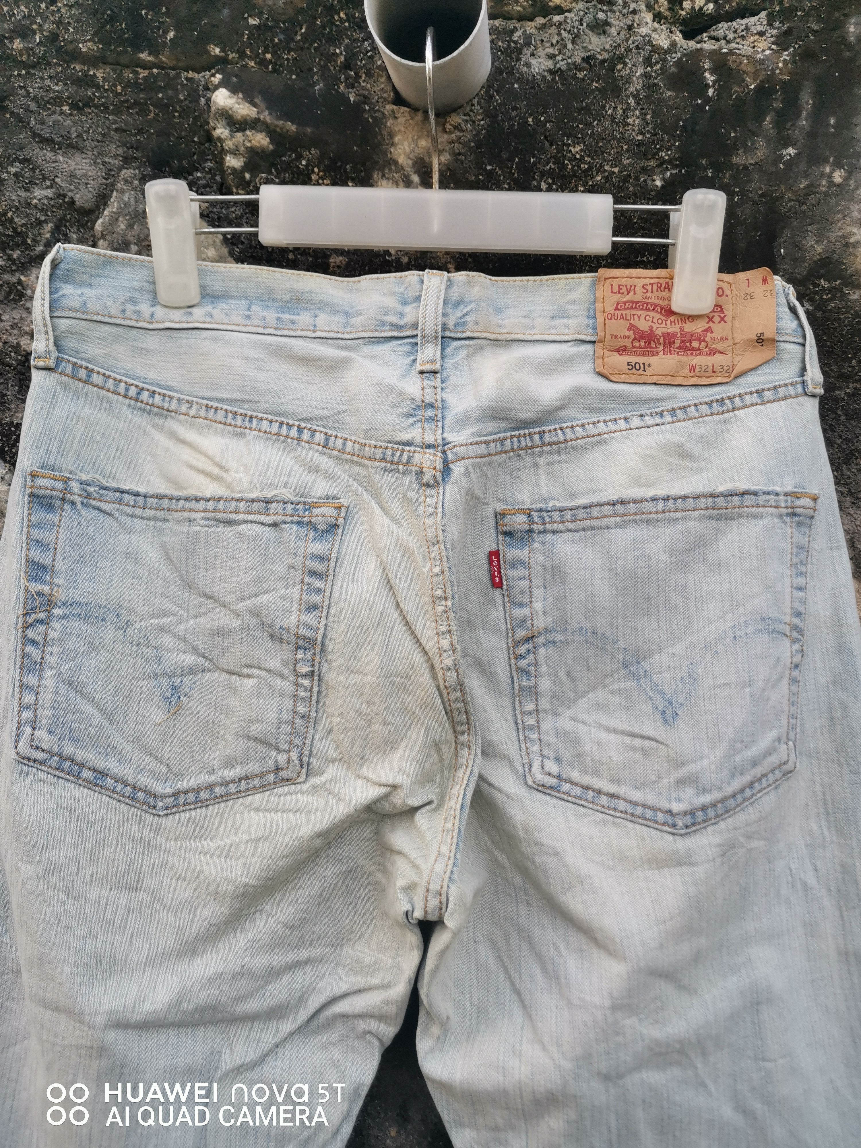 Levi's Vintage 90s Levi's 501 Straight Leg Light Wash Jeans Size US 33 - 3 Thumbnail