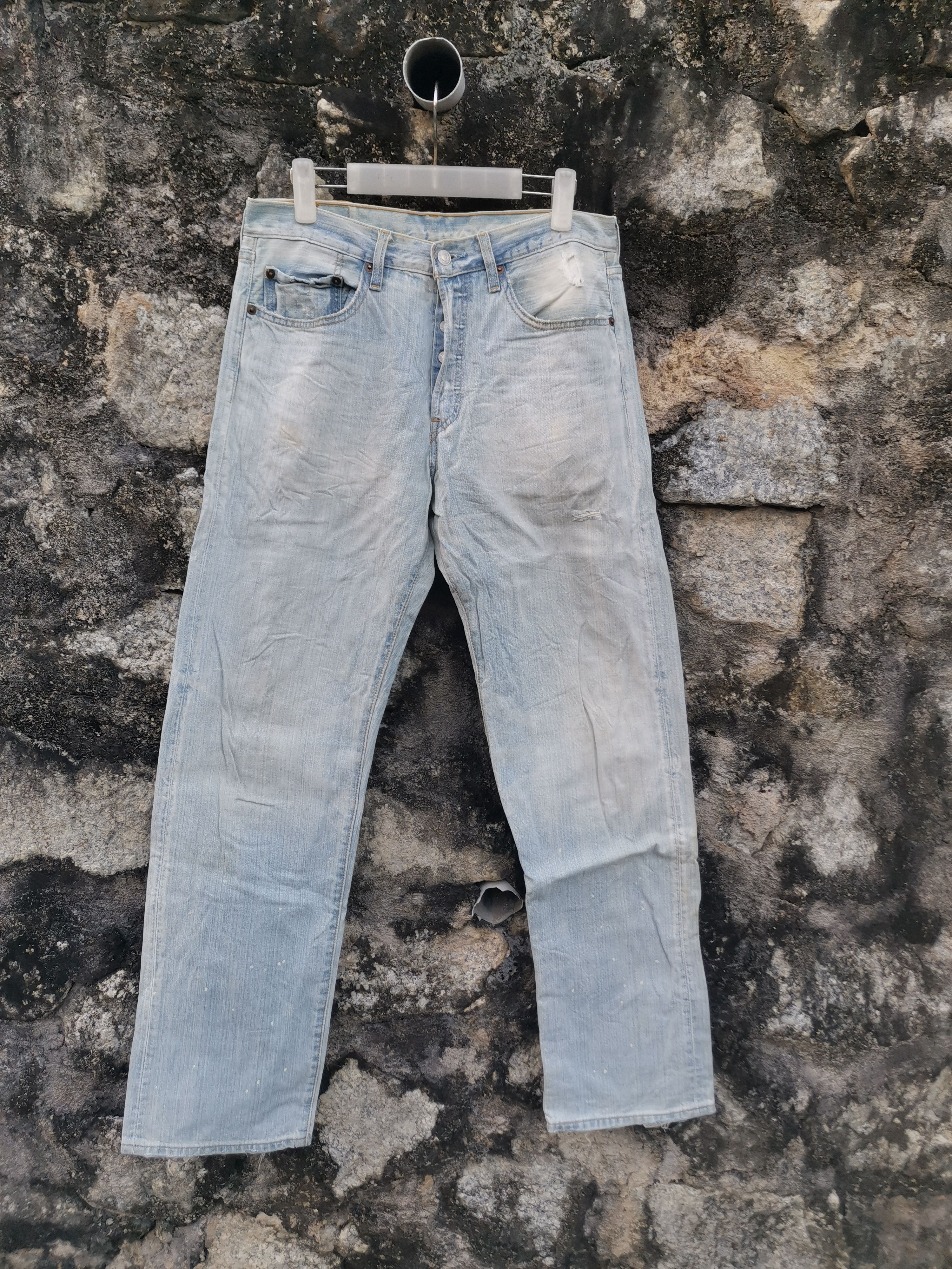 Levi's Vintage 90s Levi's 501 Straight Leg Light Wash Jeans Size US 33 - 2 Thumbnail