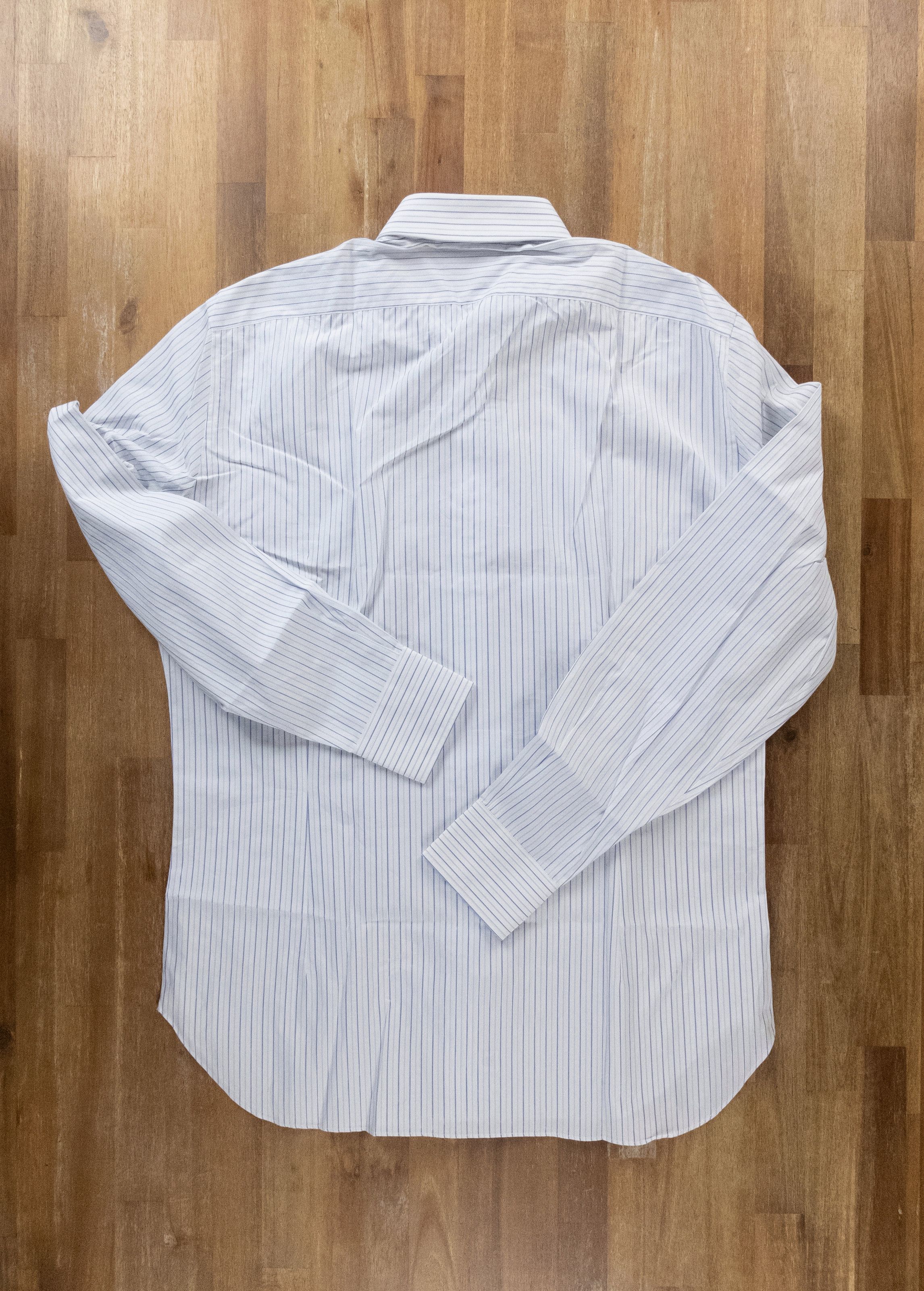SARTORIO SARTORIO Napoli by Kiton white striped dress shirt 40 15.75 Size US M / EU 48-50 / 2 - 5 Thumbnail