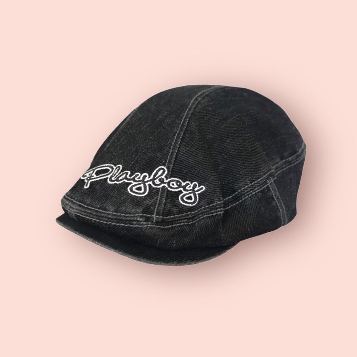 image of Beretta x Playboy Denim Baretta /flat Hat in Black/Grey, Men's