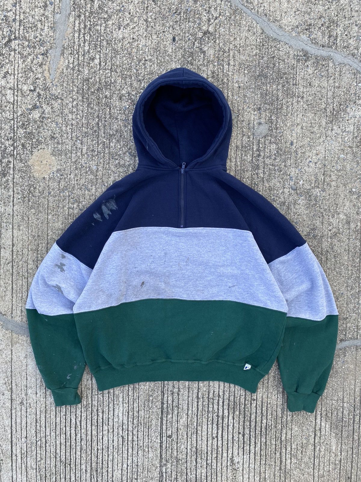Russell Athletic VTG Boxy Russell Athletic Hoodie 90’s 3 Tone Size US XXL / EU 58 / 5 - 1 Thumbnail