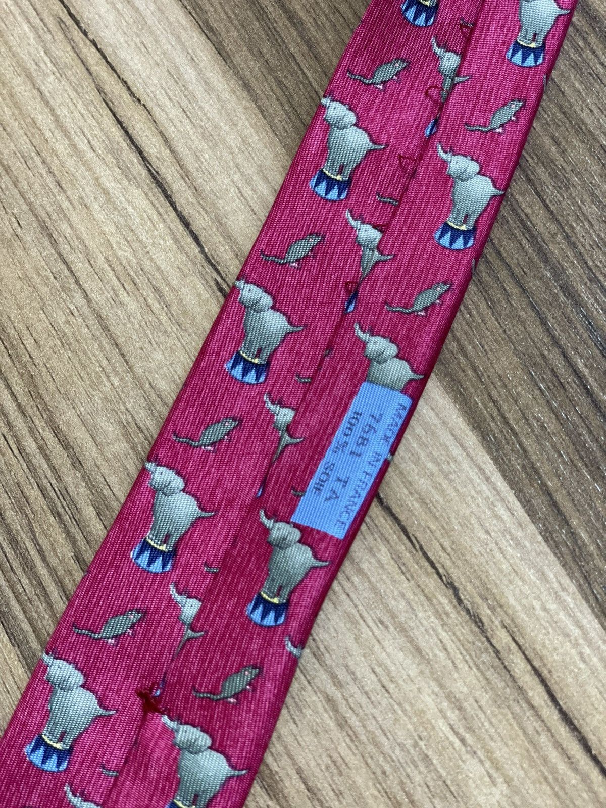 Hermes Vintage Tie Hermes Paris Luxury elephant burgundy Ties Y2K Size ONE SIZE - 5 Thumbnail