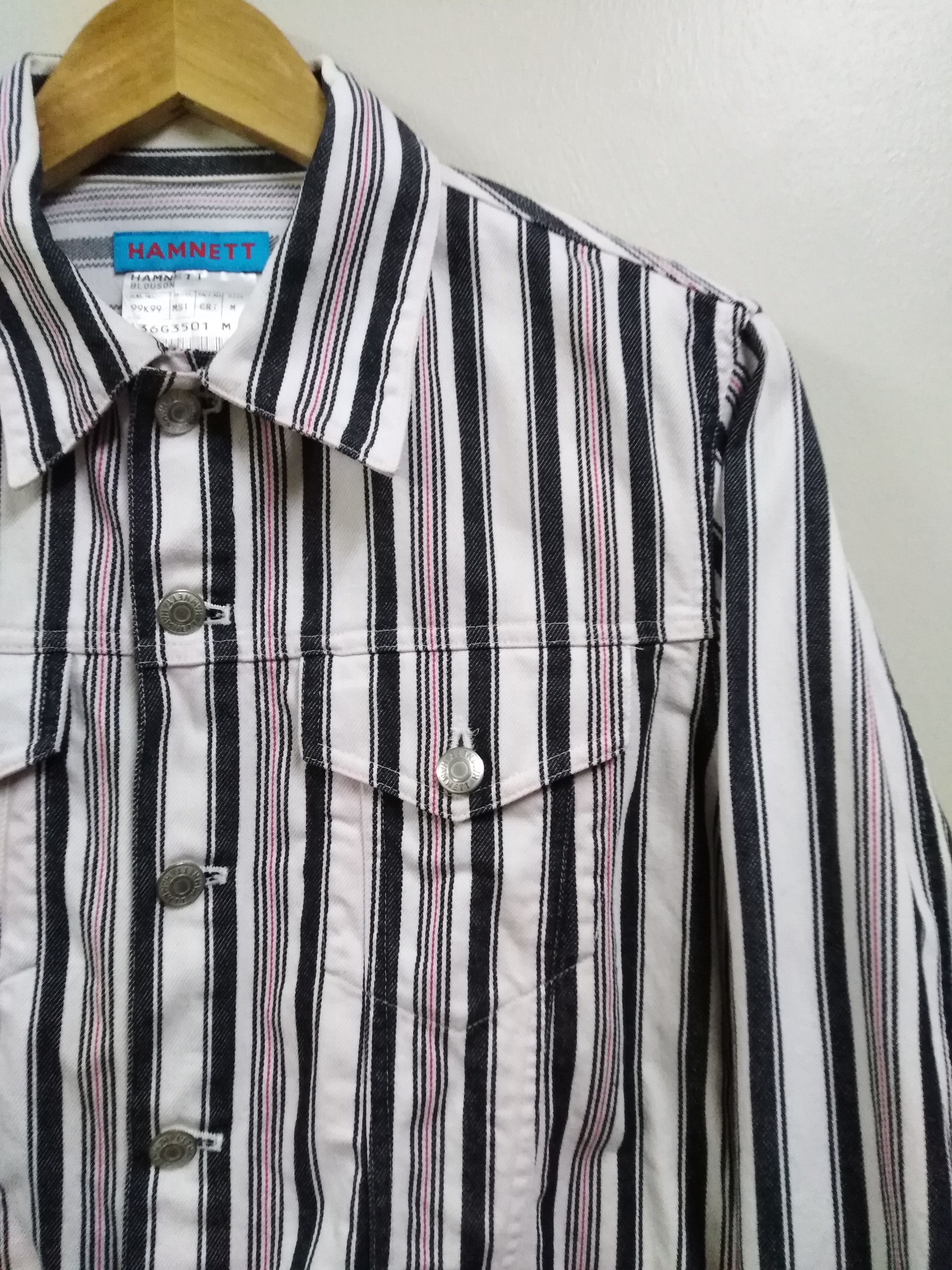 Katharine Hamnett London Katharine Hamnett London Striped Trucker Jacket Size US M / EU 48-50 / 2 - 3 Thumbnail