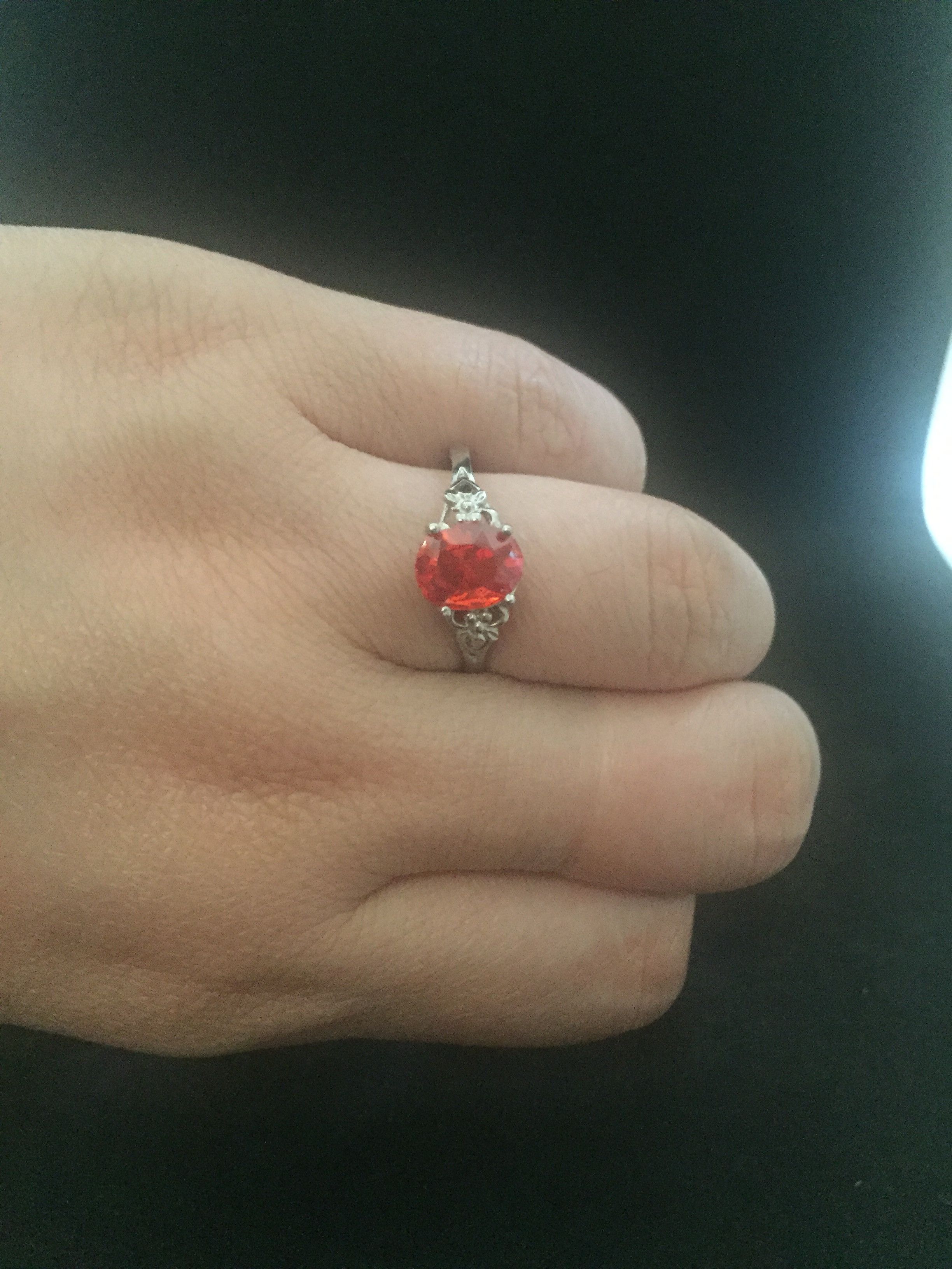 Jewelry Red CZ Ring - Size 8.75 Size ONE SIZE - 4 Thumbnail