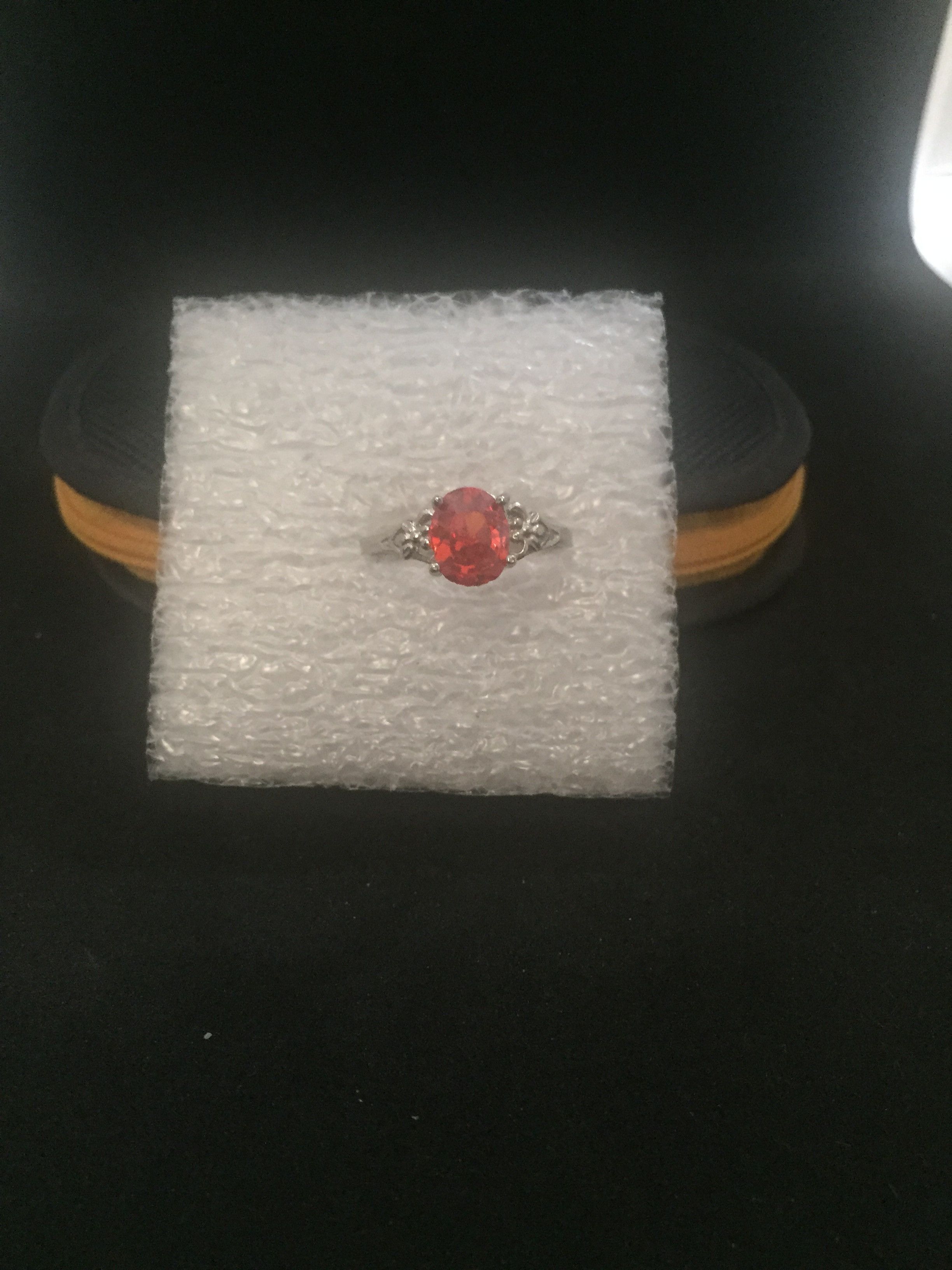 Jewelry Red CZ Ring - Size 8.75 Size ONE SIZE - 1 Thumbnail