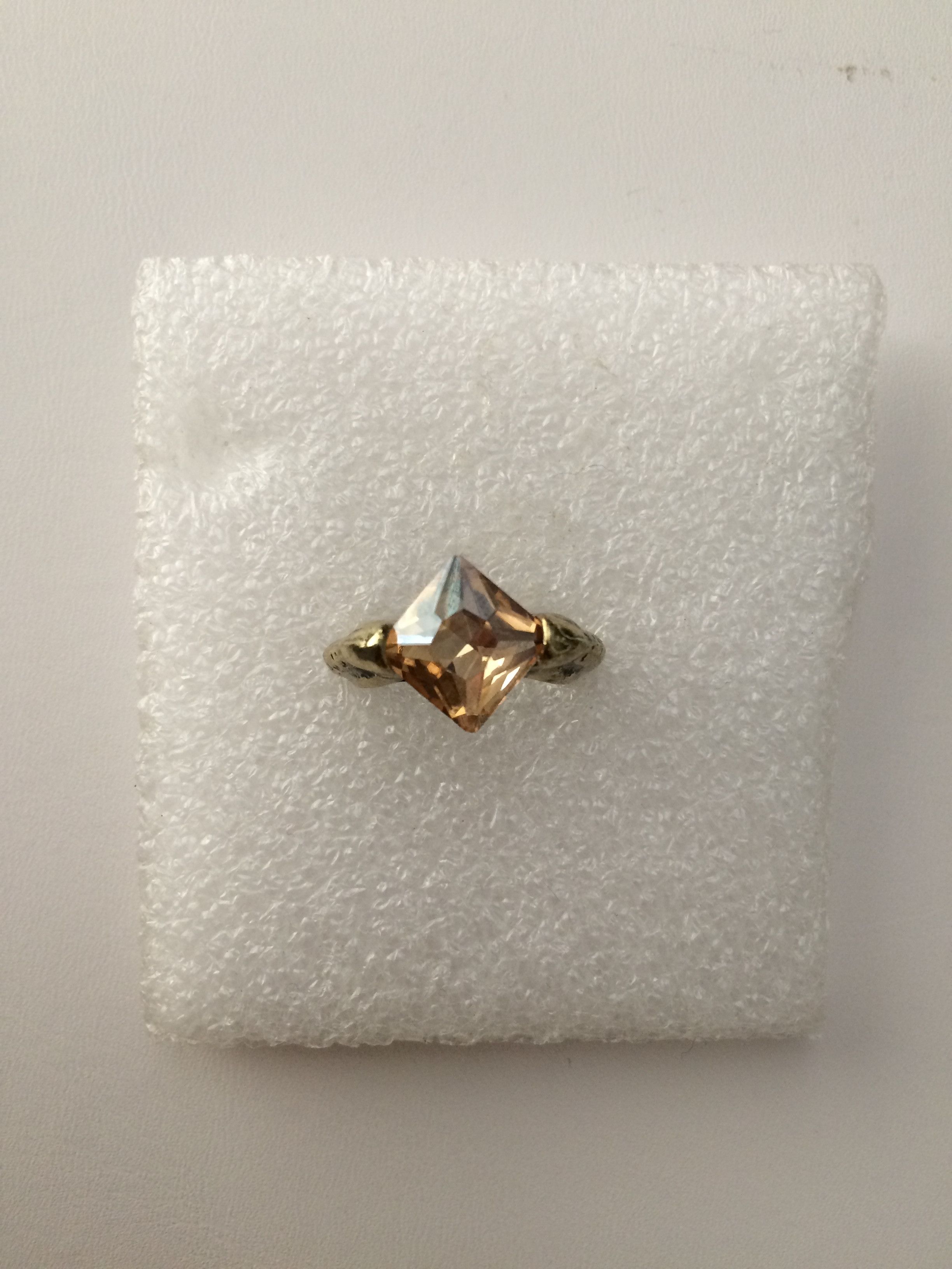 Jewelry Orange CZ Golden Ring - Size 7.75 Size ONE SIZE - 1 Thumbnail