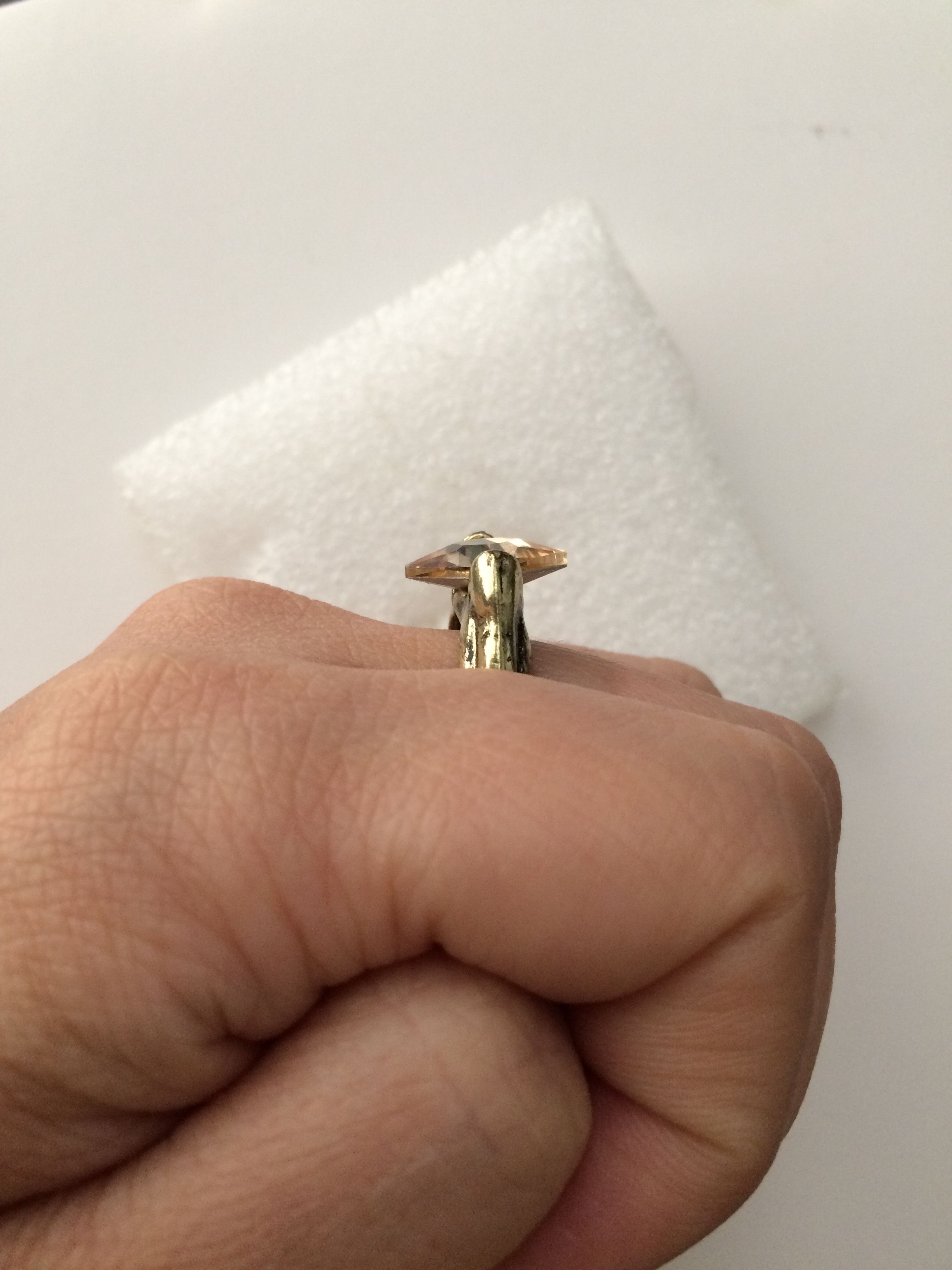 Jewelry Orange CZ Golden Ring - Size 7.75 Size ONE SIZE - 4 Thumbnail