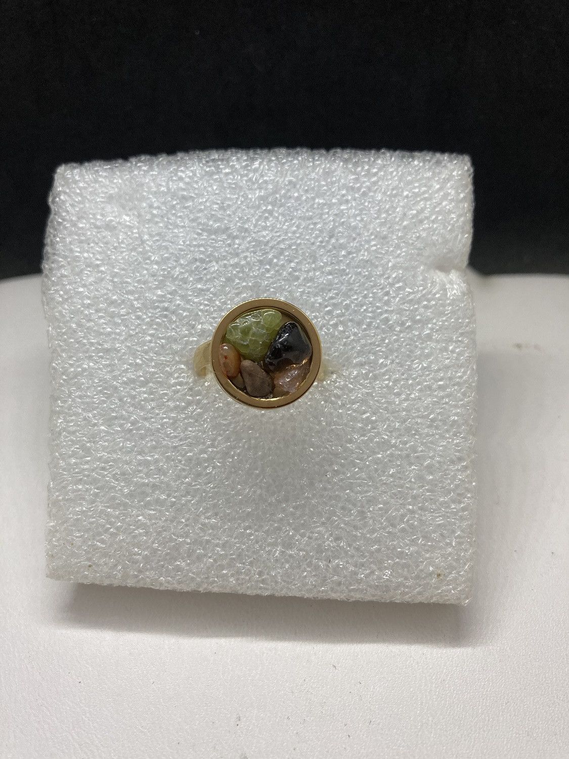 Handmade Mix quartz Golden Ring - Size 7 Size ONE SIZE - 1 Thumbnail